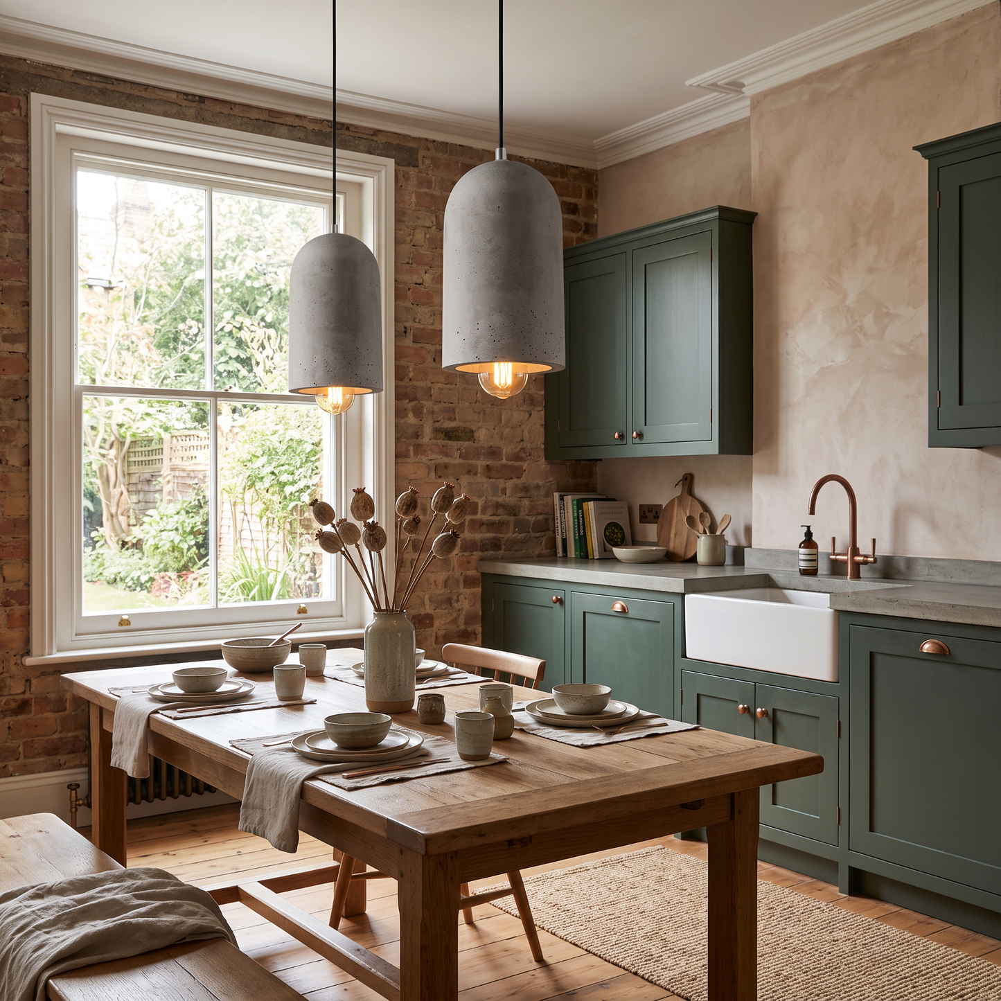 Rustic Cement Pendant Light
