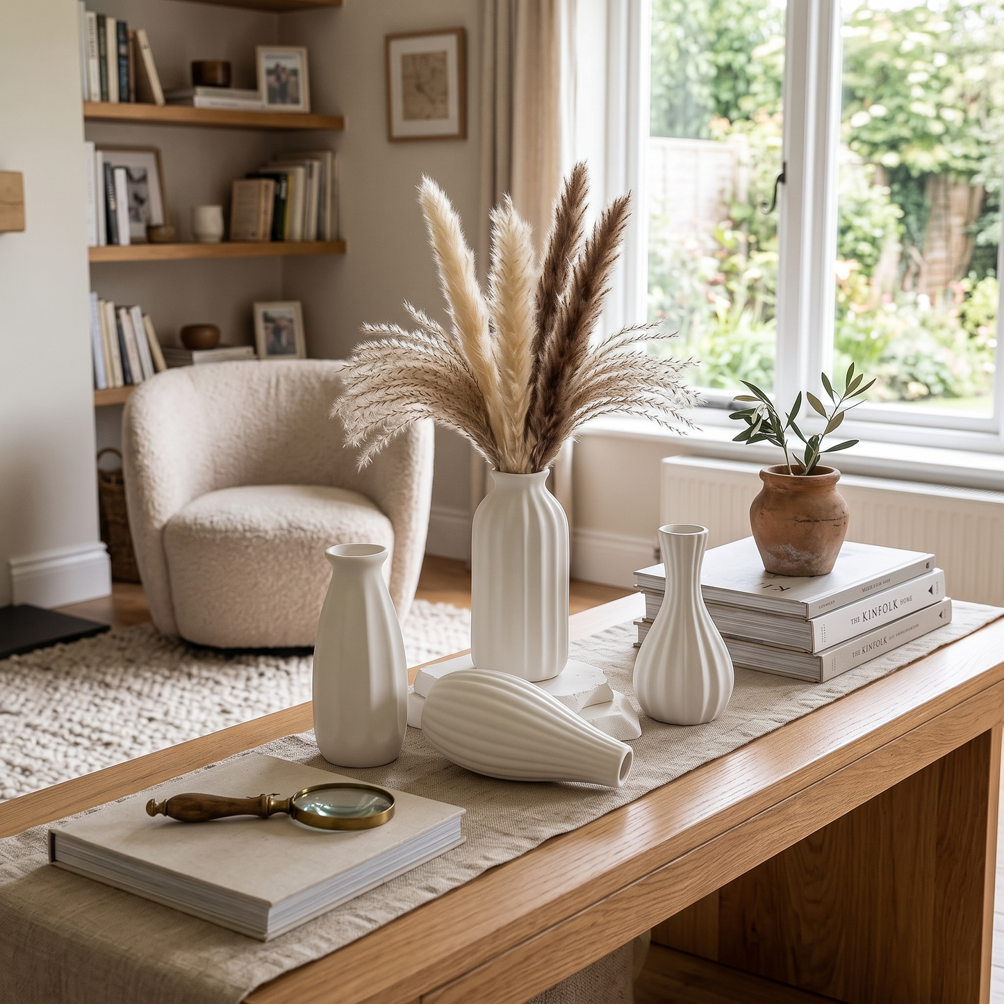 Small White Ceramic Bud Vases 4 Pack