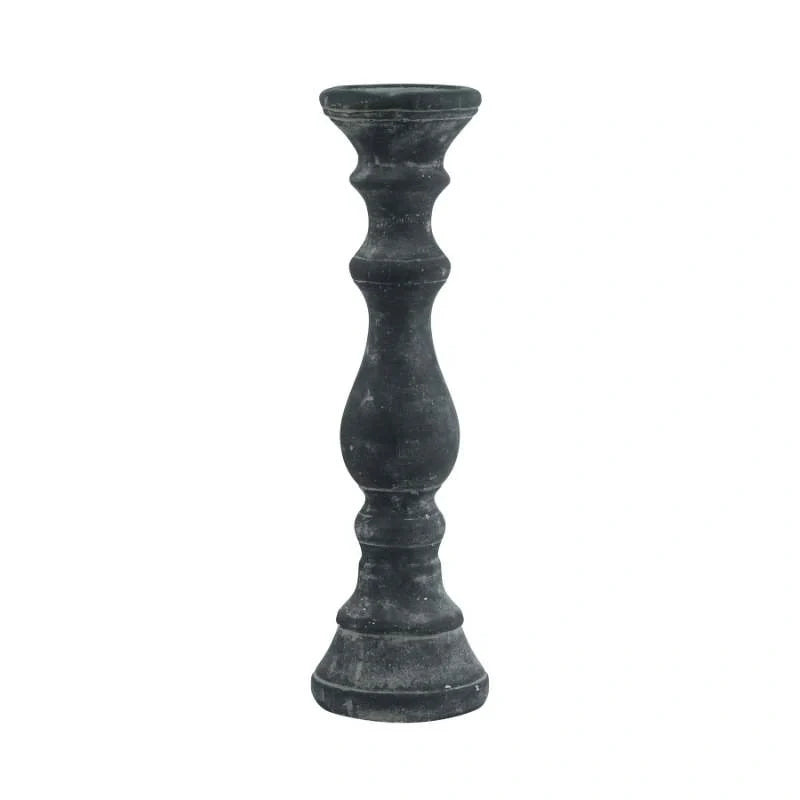 Amalfi Large Grey  Column Candle Holder-1