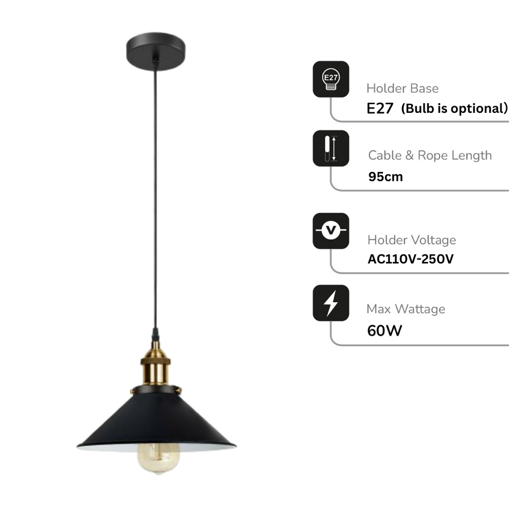 Vintage E27 Ceiling Pendant Light Lampshade Industrial Pendant Lamp Bulb Holder~2062