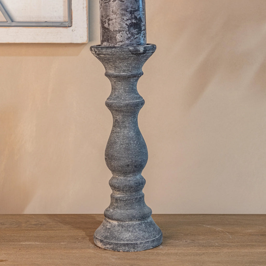 Amalfi Large Grey  Column Candle Holder-0
