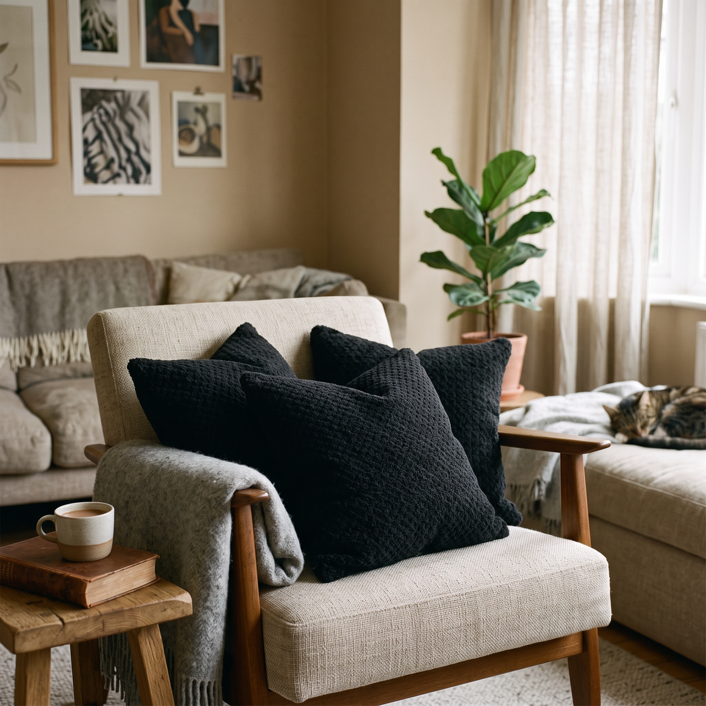 Waffle Fleece Cushion Covers 2 & 4 Pack