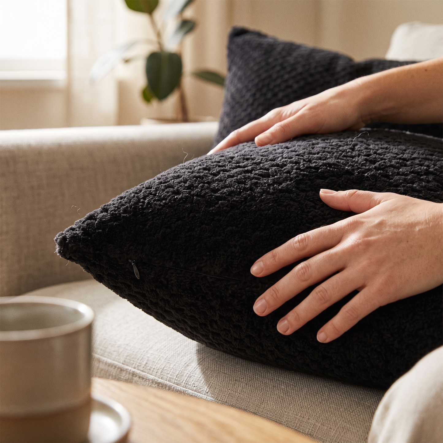 Waffle Fleece Cushion Covers 2 & 4 Pack