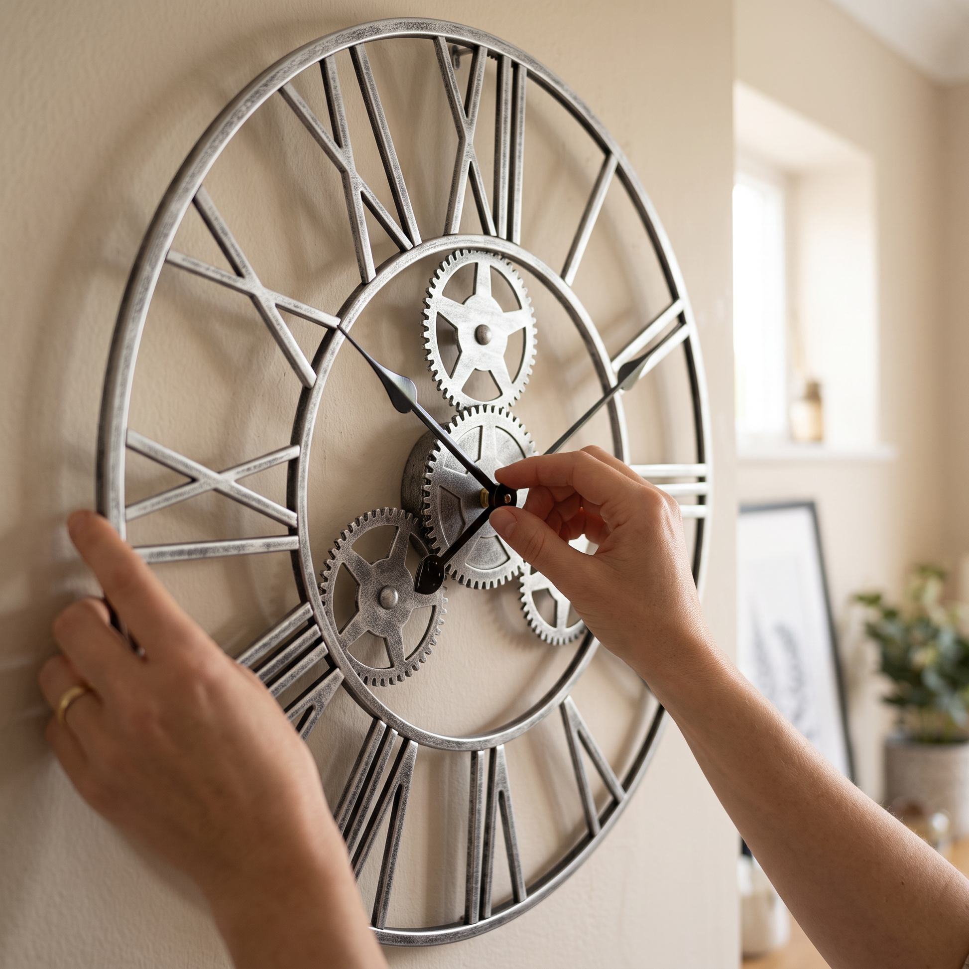 Giant Roman Numeral Wall Clock 58cm