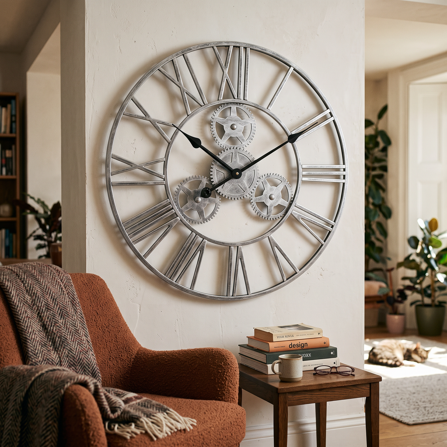 Giant Roman Numeral Wall Clock 58cm