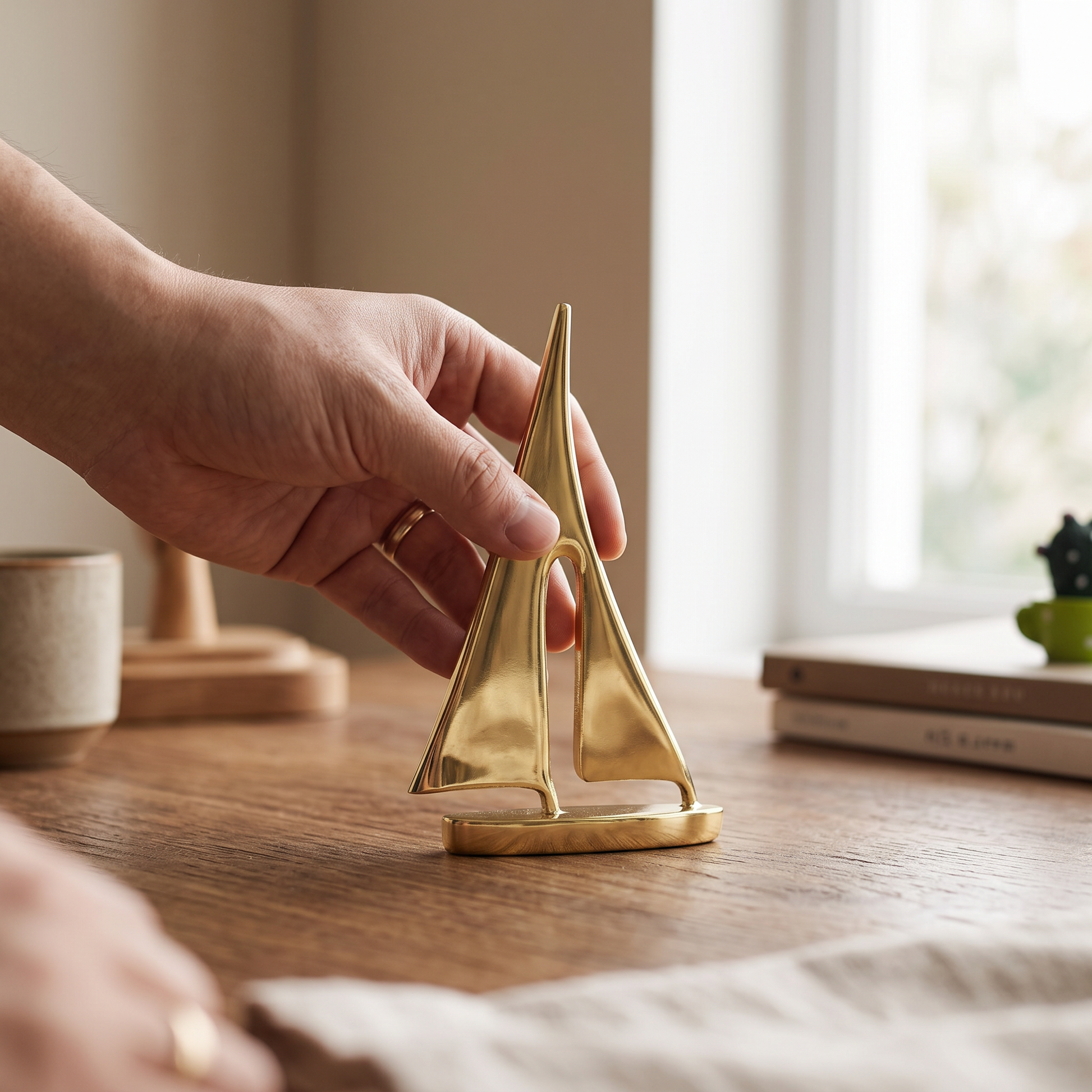Zinc Alloy Sailboat Desk Ornament