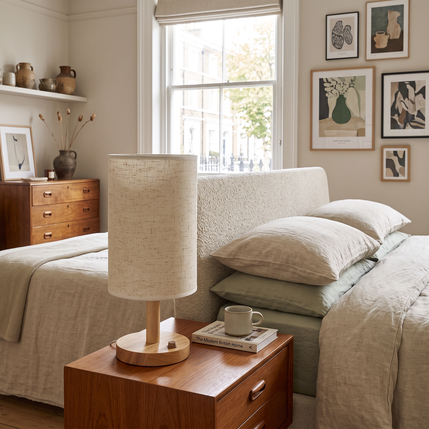 Dimmable LED Fabric Bedside Lamp