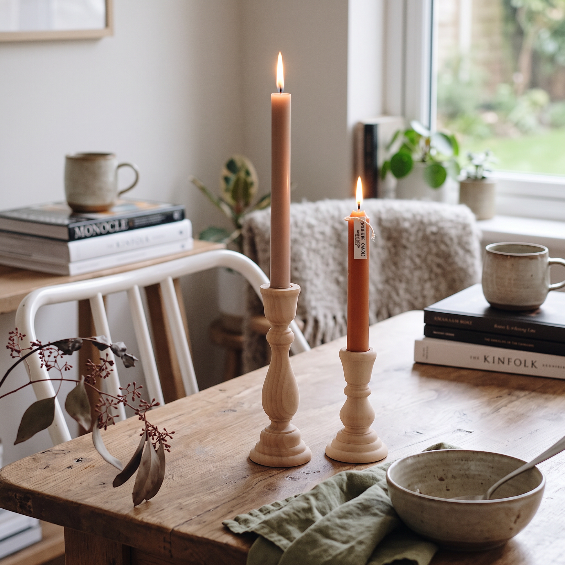 Unfinished Wood Candlestick Holders