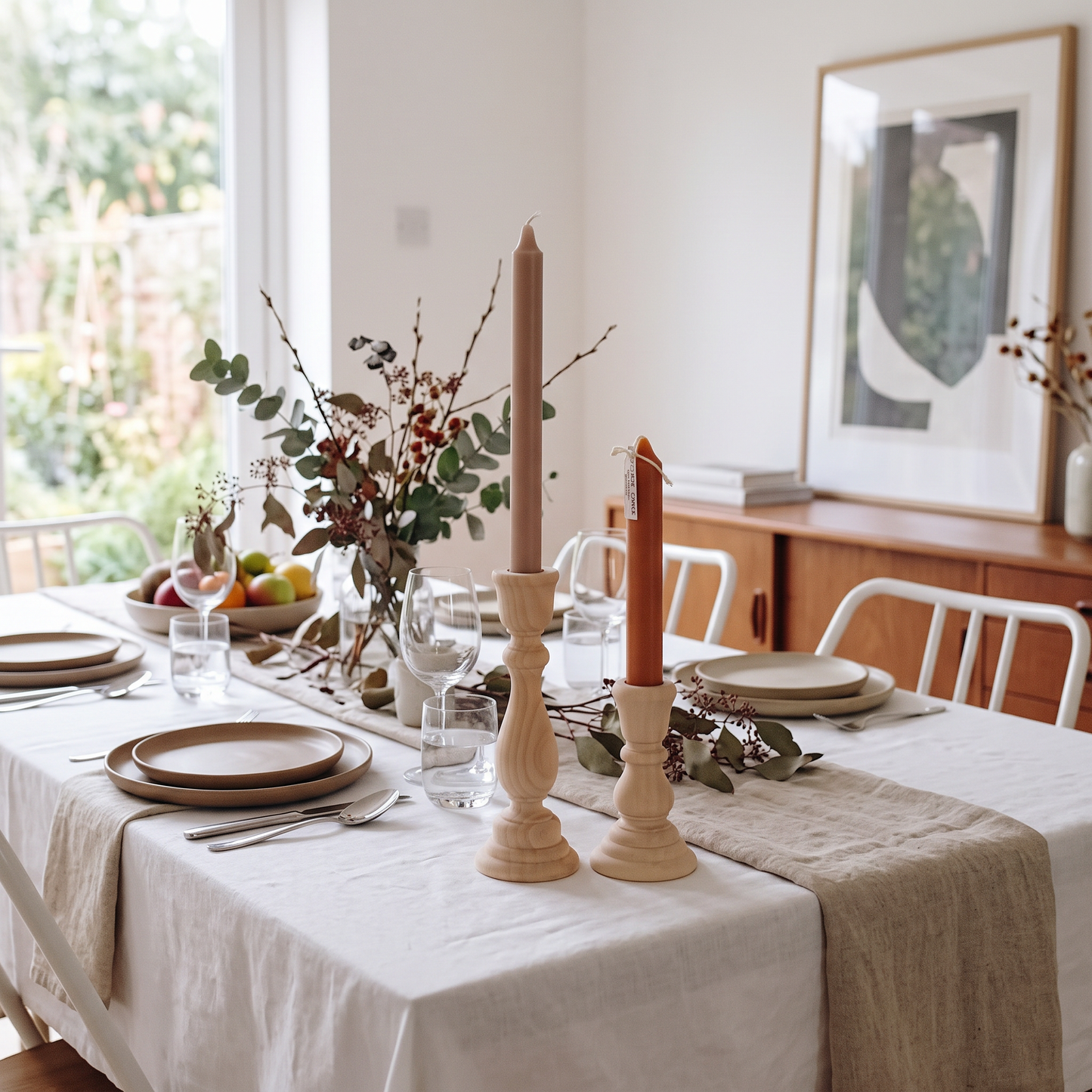 Unfinished Wood Candlestick Holders