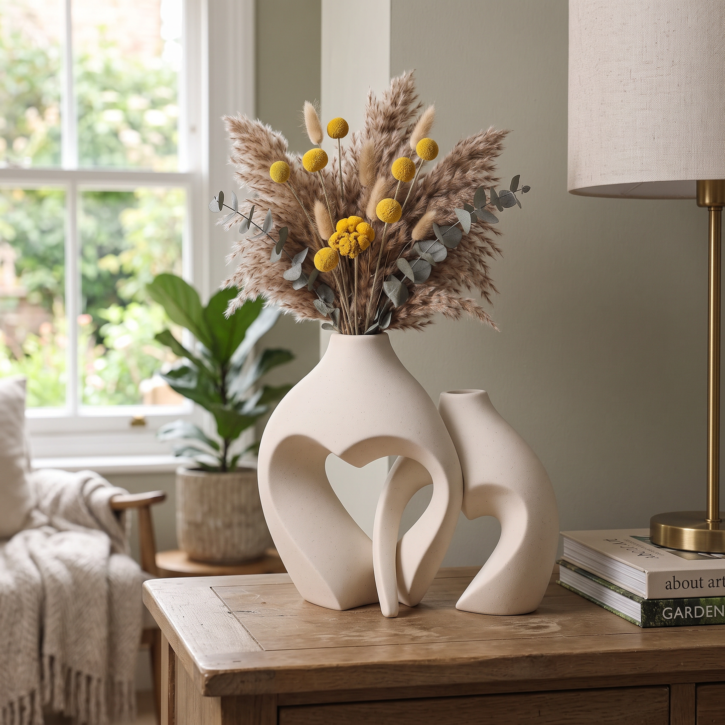 Heart Shaped Ceramic Vase Set of 2