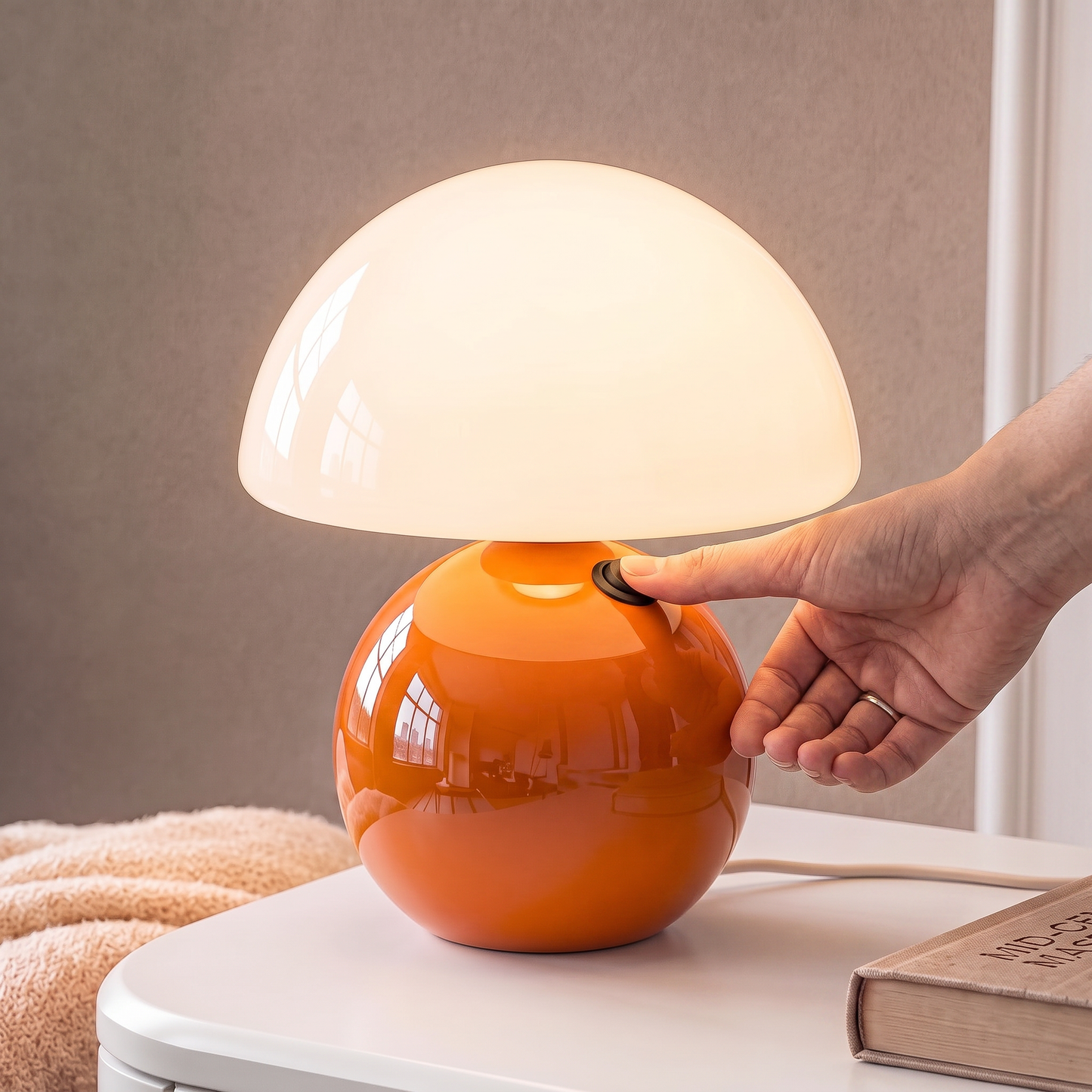 Orange Mushroom Table Lamp