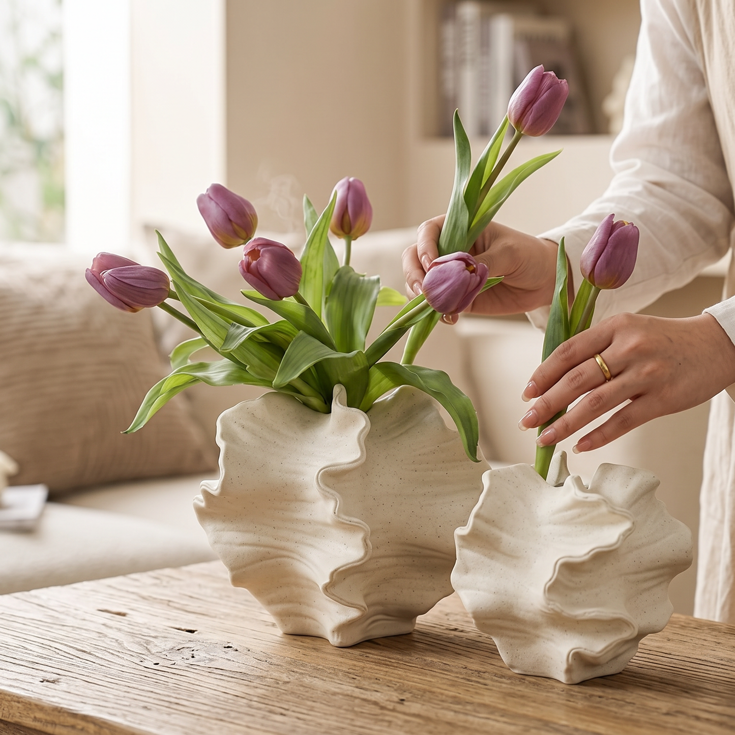 Nordic Ceramic Flower Vase Set of 2
