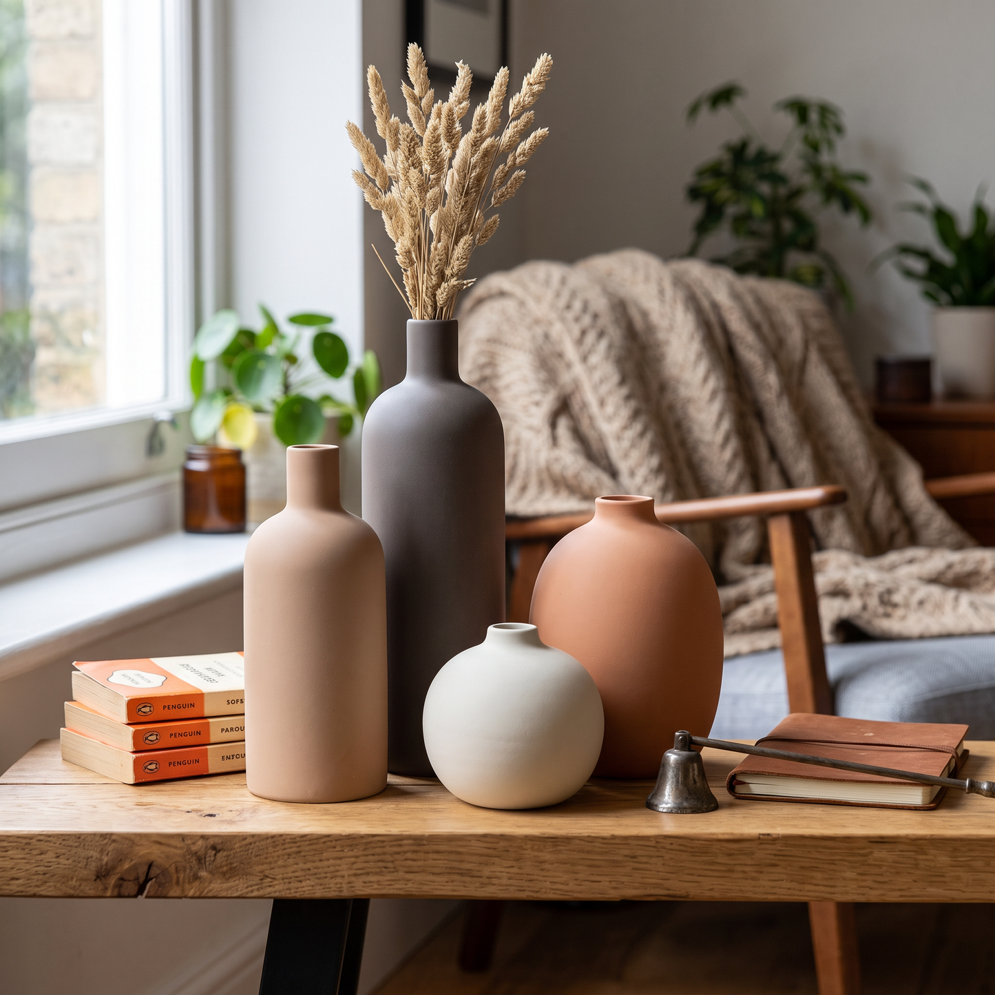 Neutral Ceramic Vase Set of 4