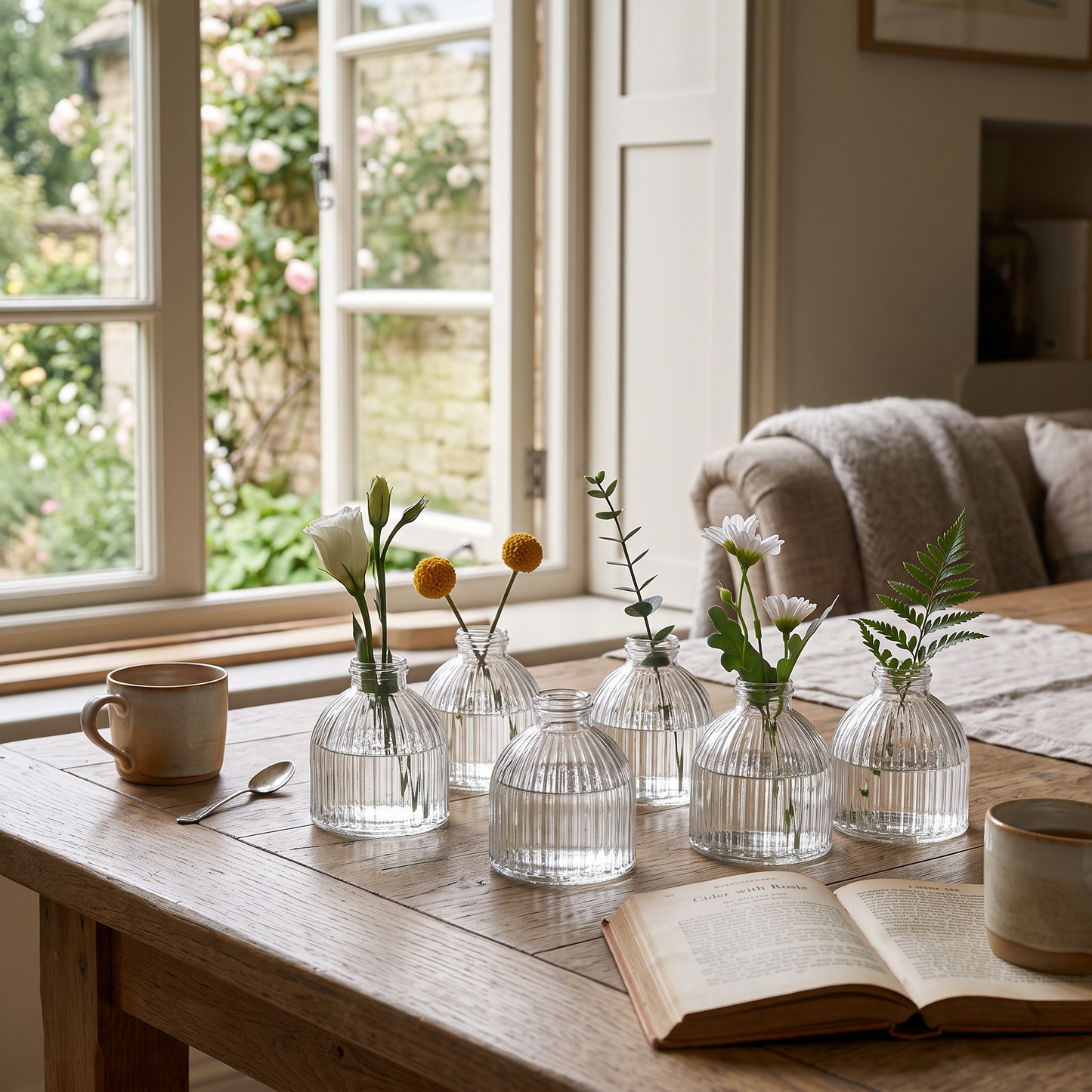 Glass Bud Vase Set of 6