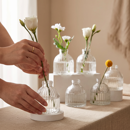 Glass Bud Vase Set of 6
