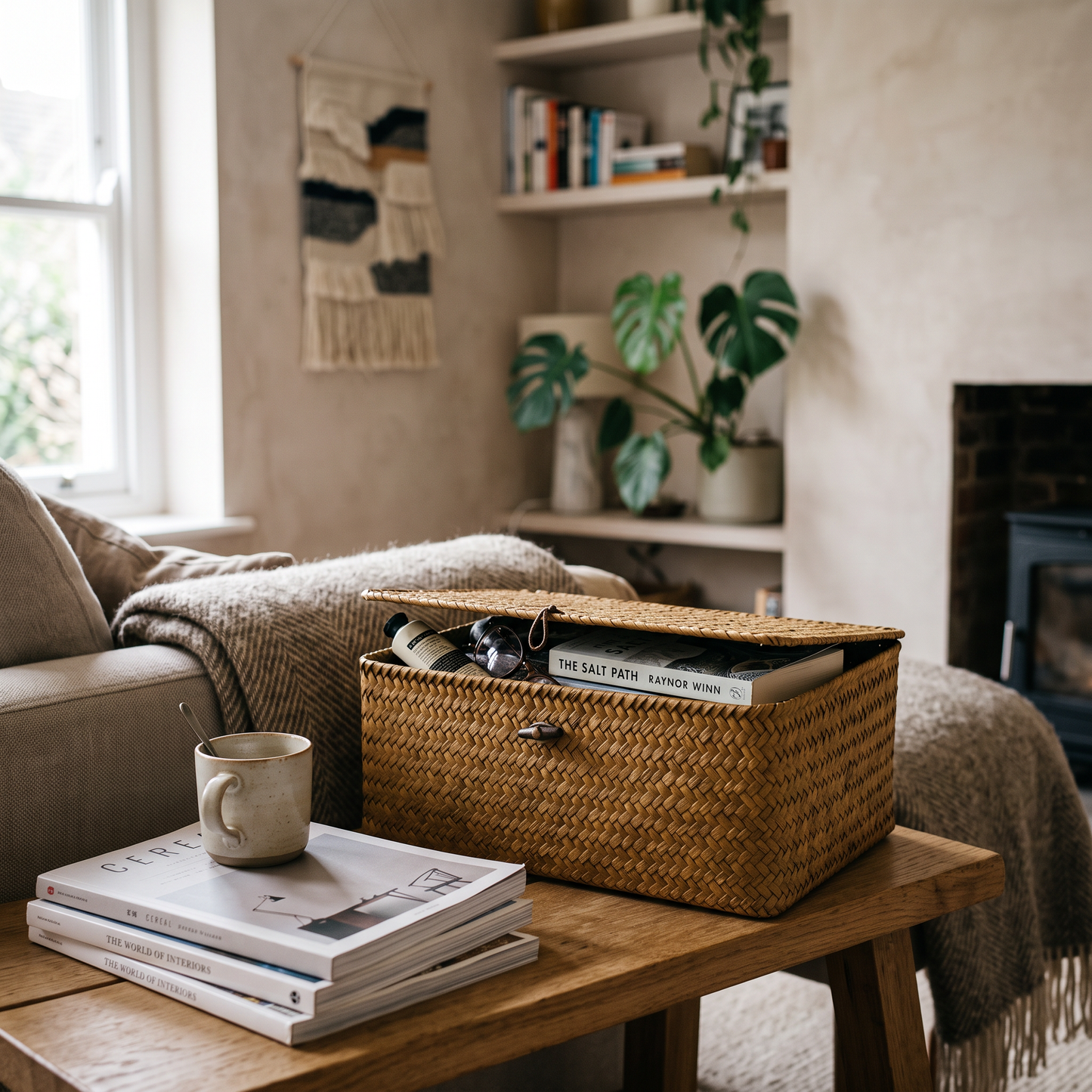 Handwoven Seagrass Storage Box with Lid