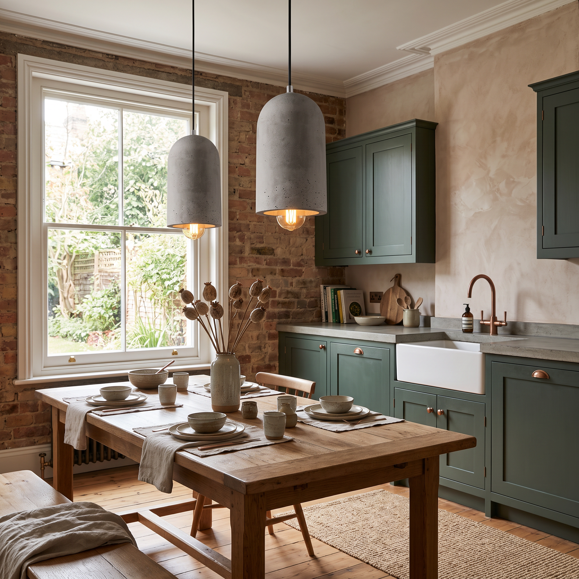Rustic Cement Pendant Light