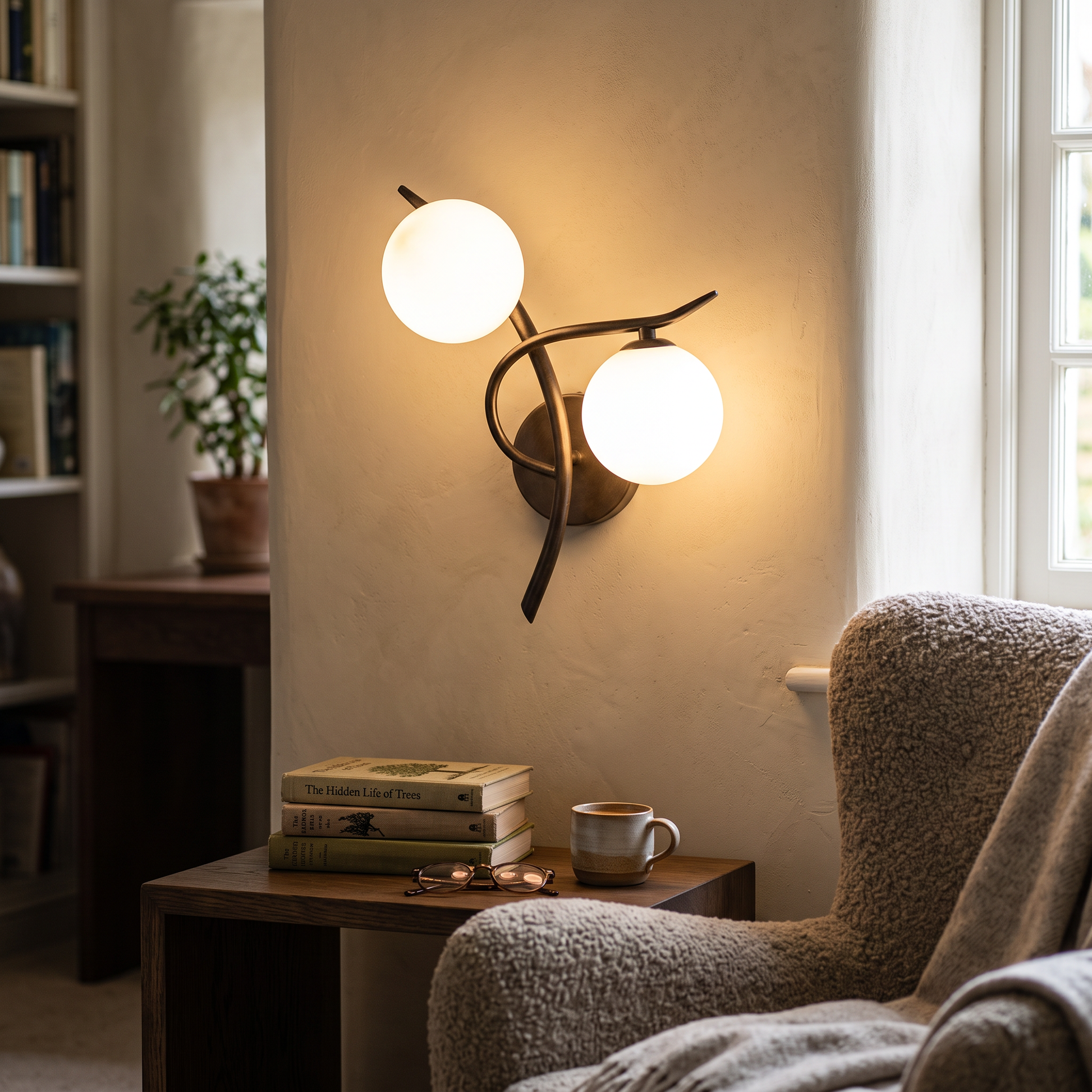 Glass Ball Iron Wall Lamp