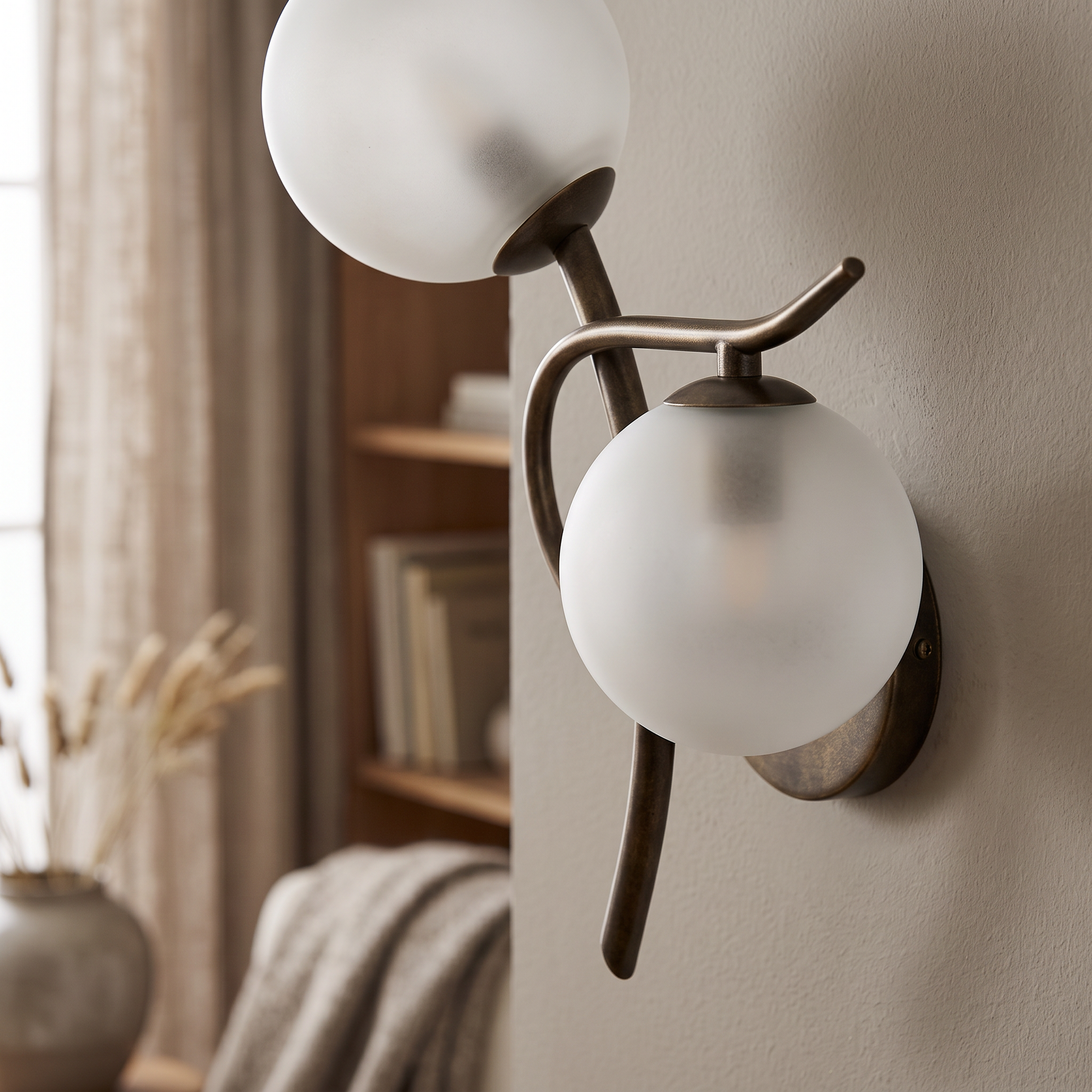 Glass Ball Iron Wall Lamp