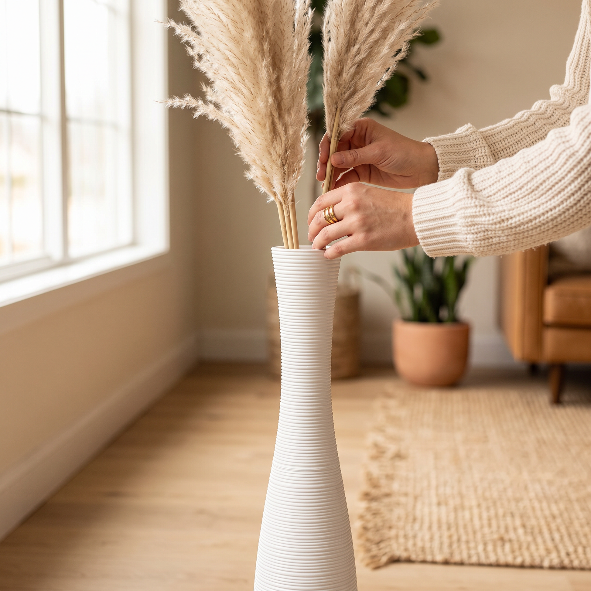 Tall Resin Floor Vase 105cm