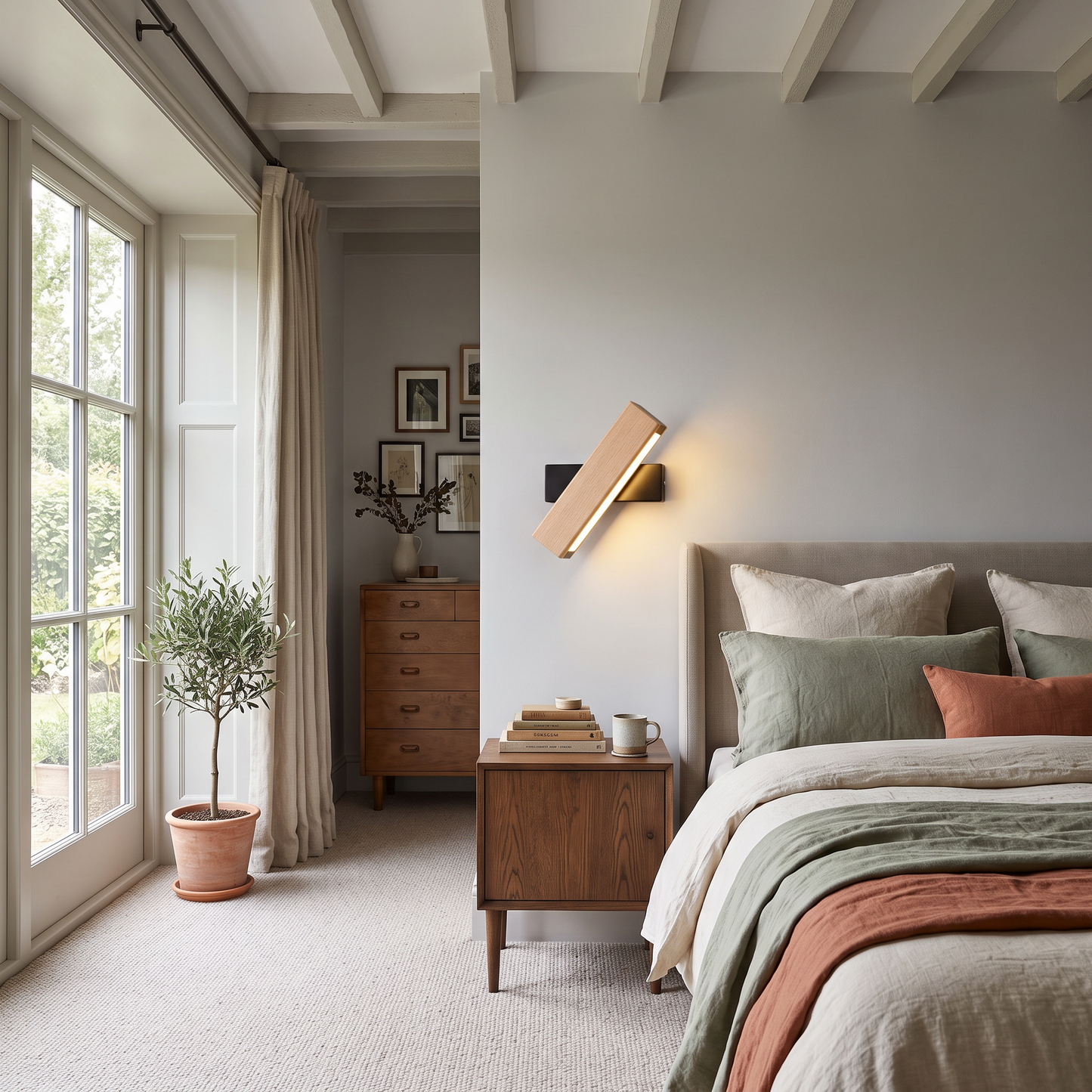 Adjustable Wooden LED Wall Lamp