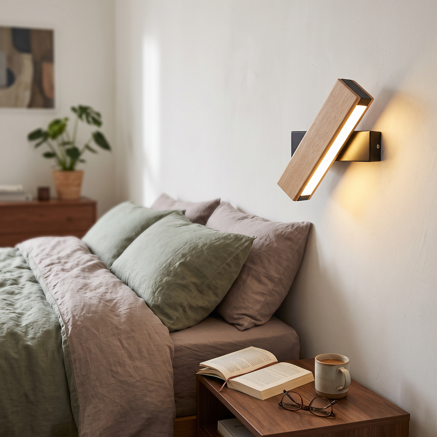Adjustable Wooden LED Wall Lamp
