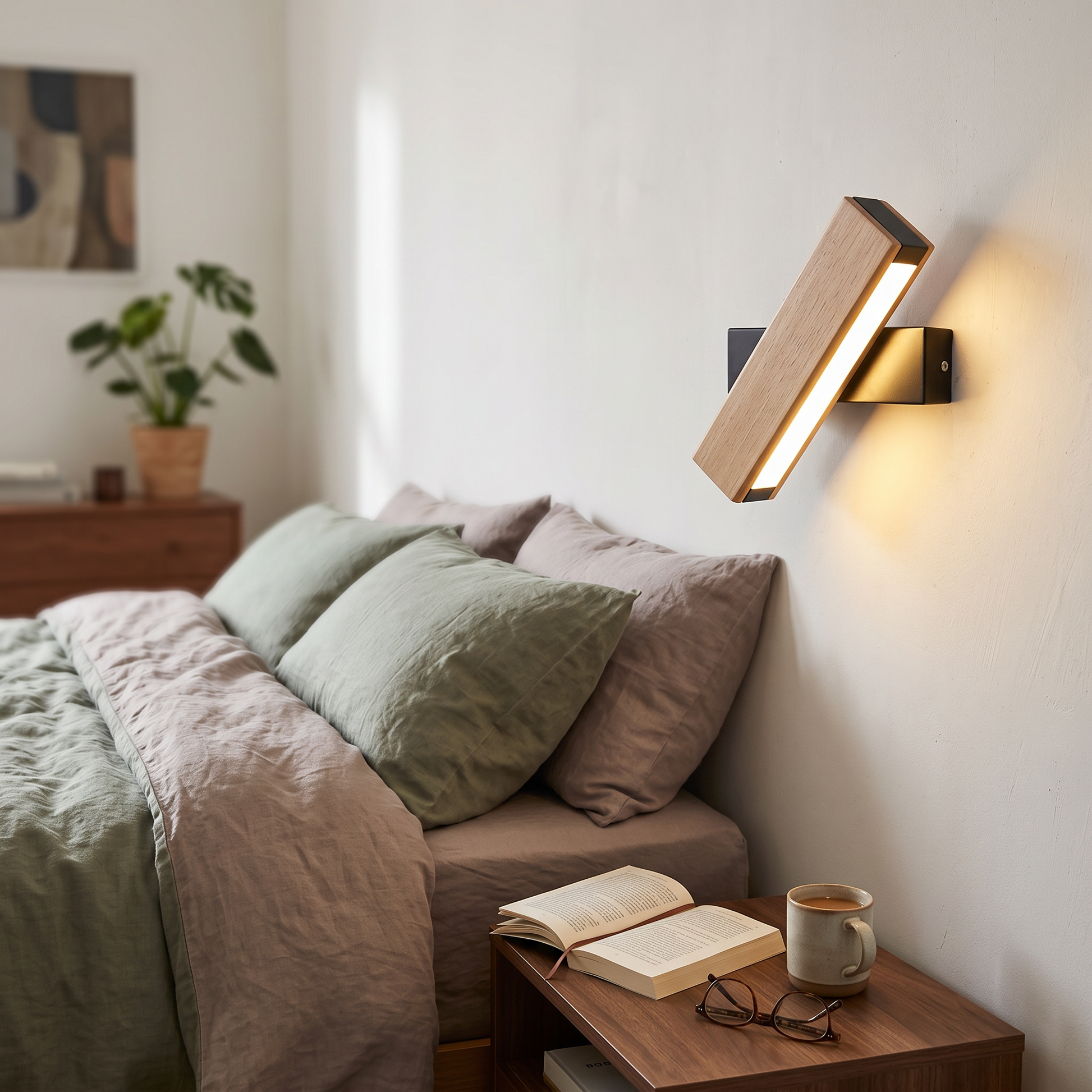 Adjustable Wooden LED Wall Lamp