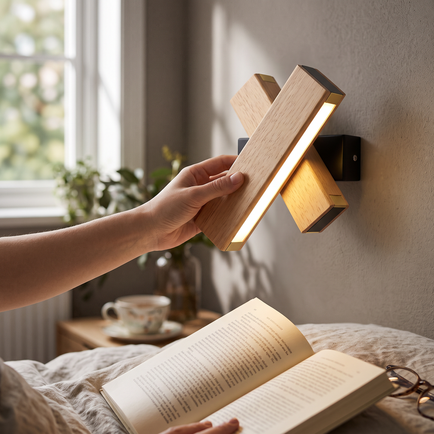Adjustable Wooden LED Wall Lamp