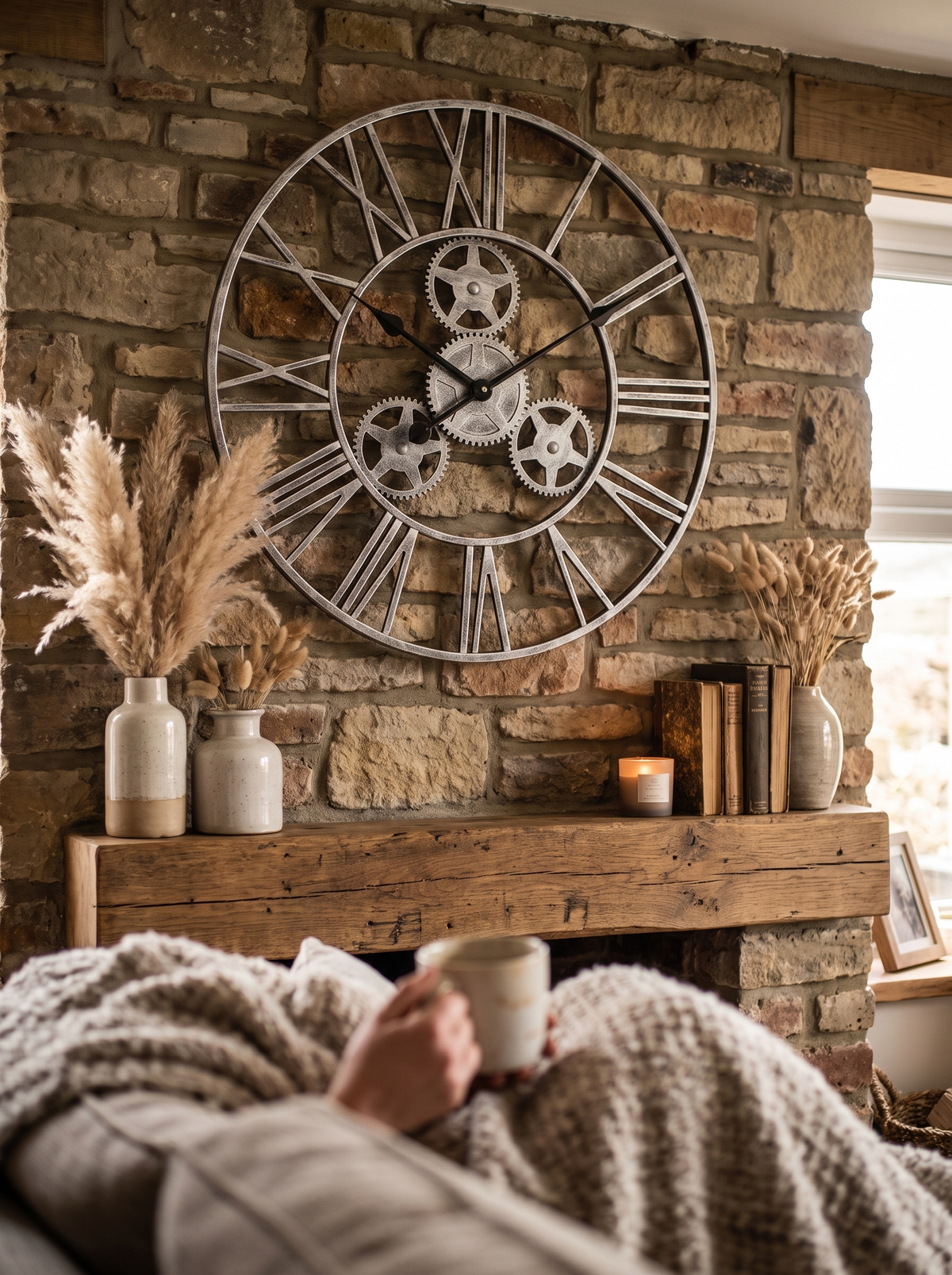 Giant Roman Numeral Wall Clock lifestyle 2
