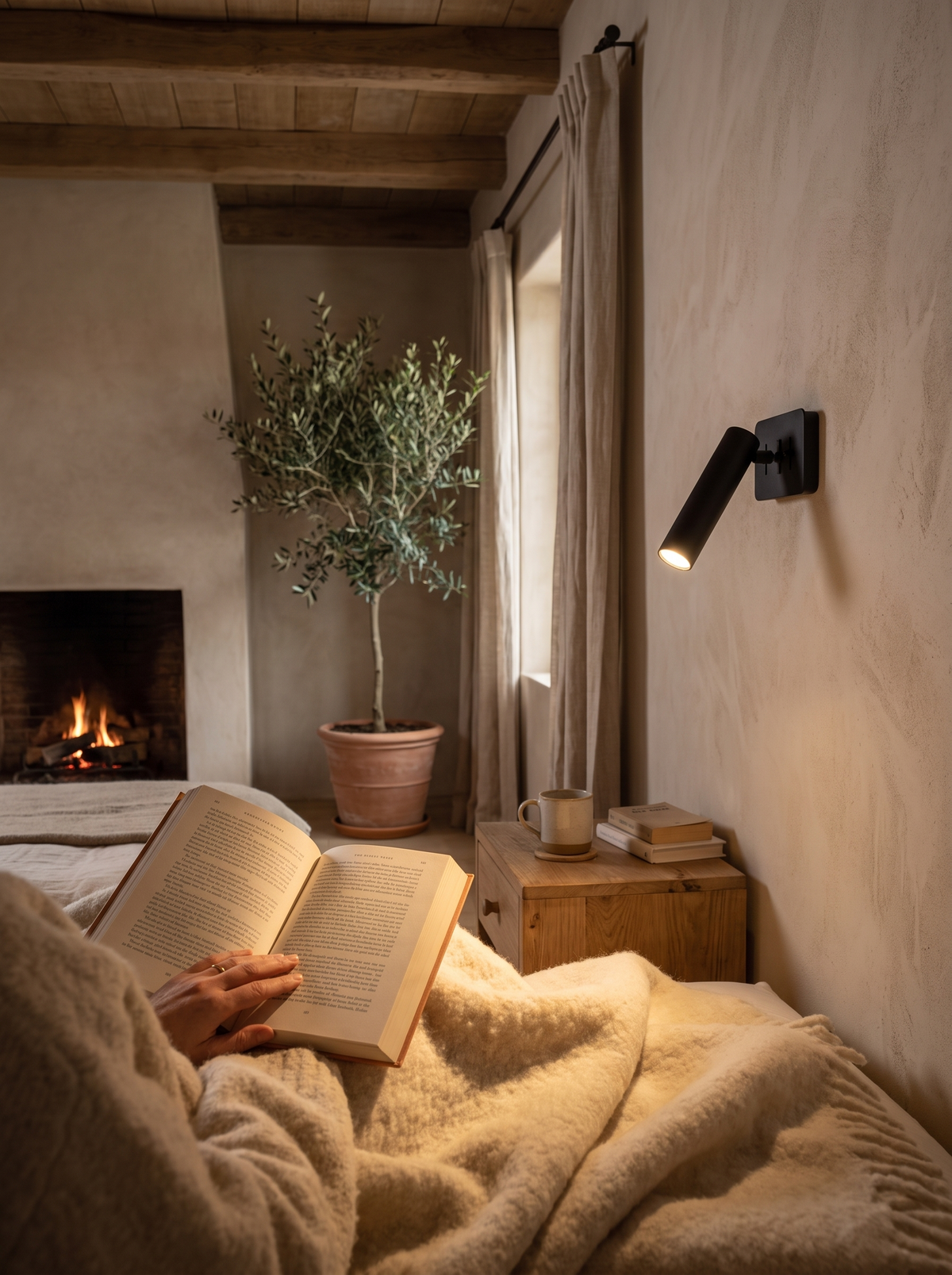Rotating LED Bedside Reading Wall Lamp lifestyle 1