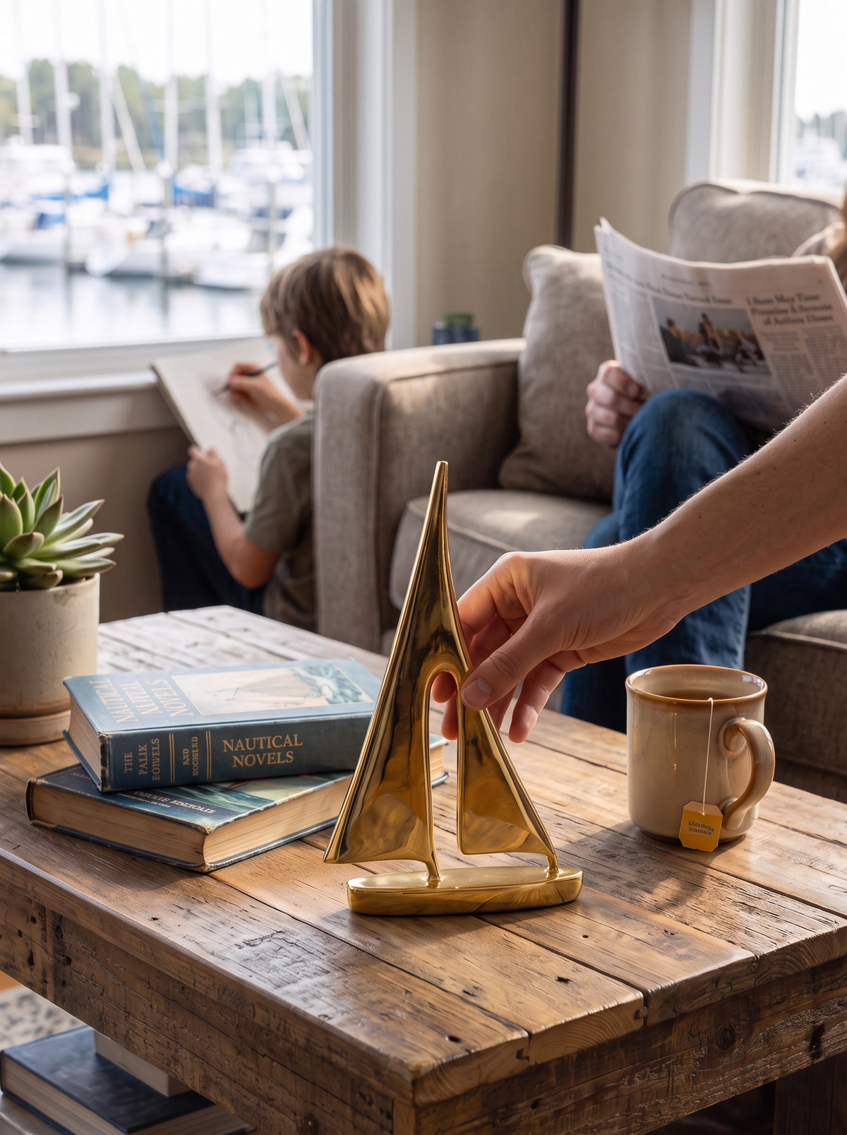 Zinc Alloy Sailboat Desk Ornament lifestyle 2