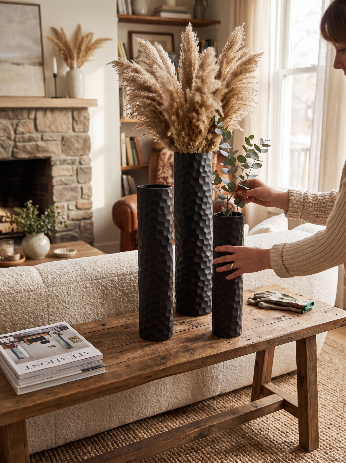 Black Metal Floor Vases lifestyle 2