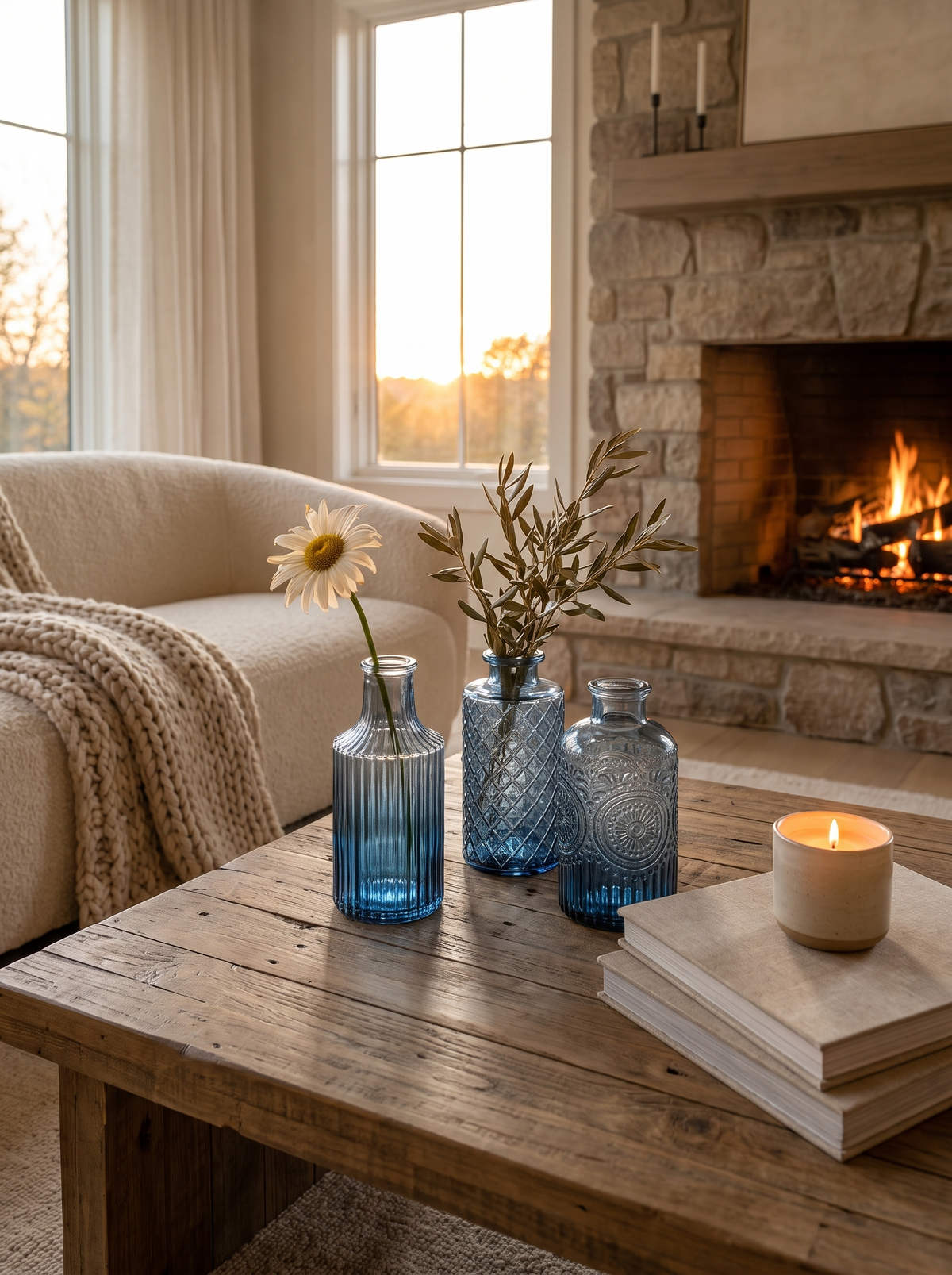 Blue Glass Bud Vases lifestyle 3