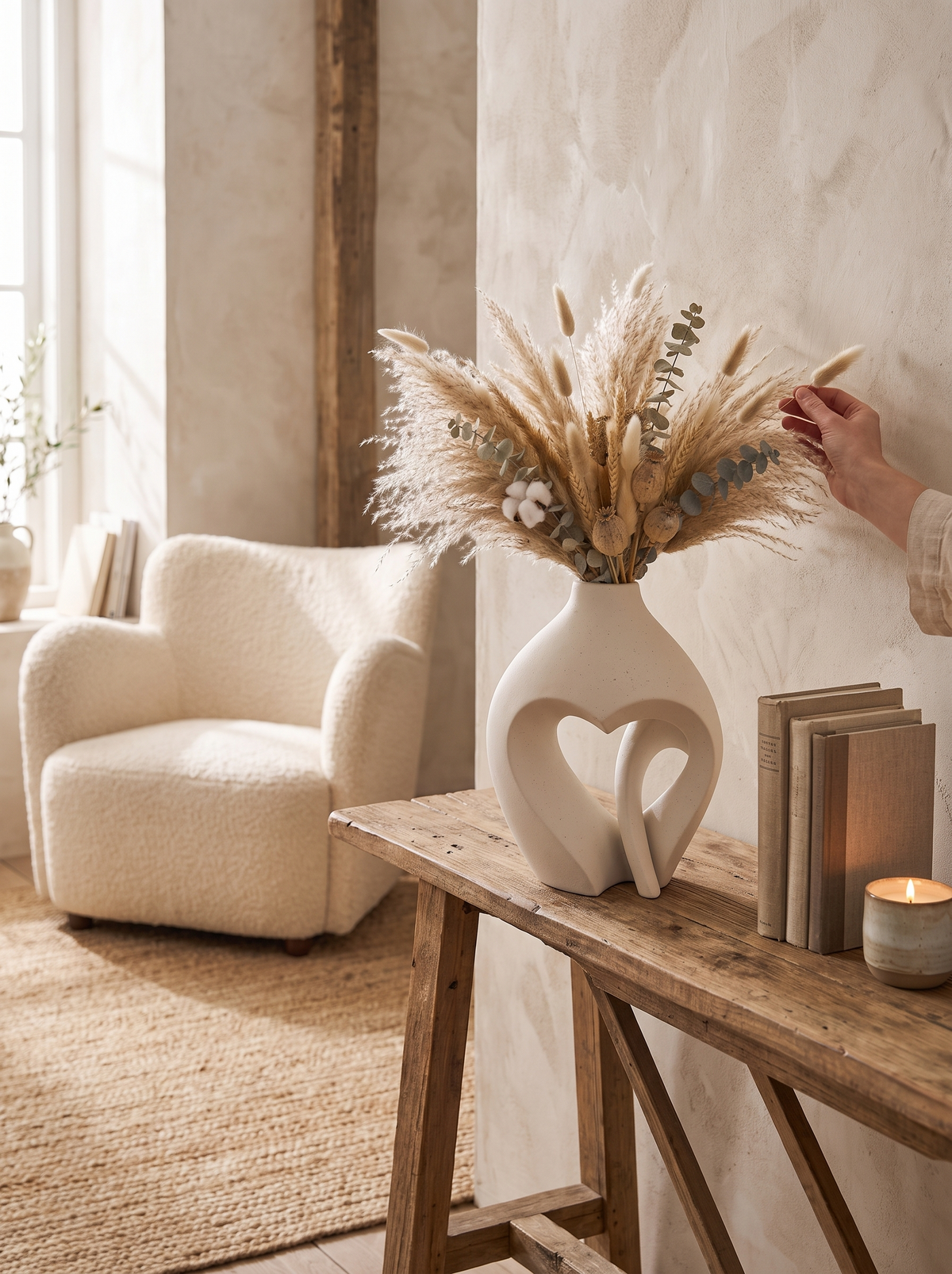 Heart Shaped Ceramic Vase Set lifestyle 1