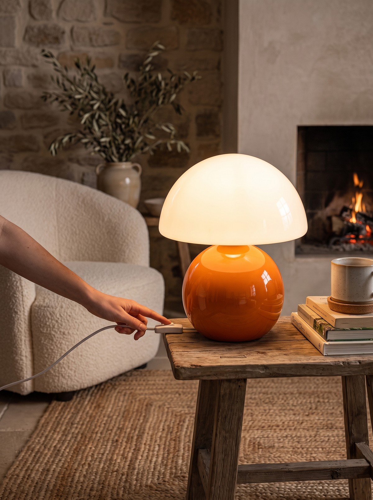 Orange Mushroom Table Lamp lifestyle 3