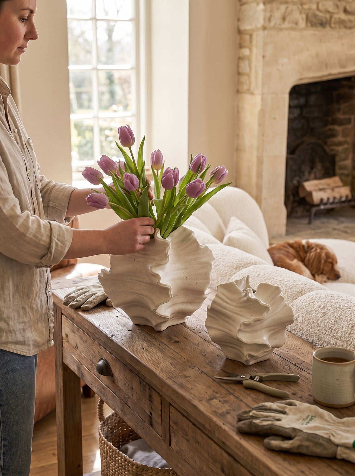 Nordic Ceramic Flower Vase Set lifestyle 3
