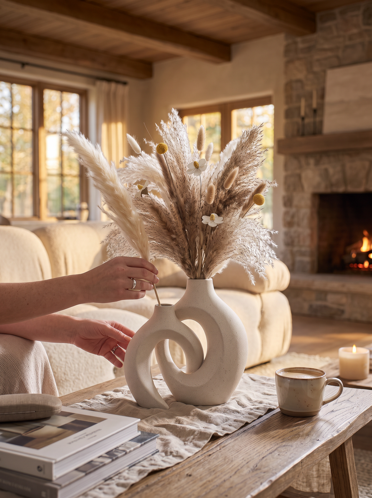Hollow Ceramic Vase Set lifestyle 3