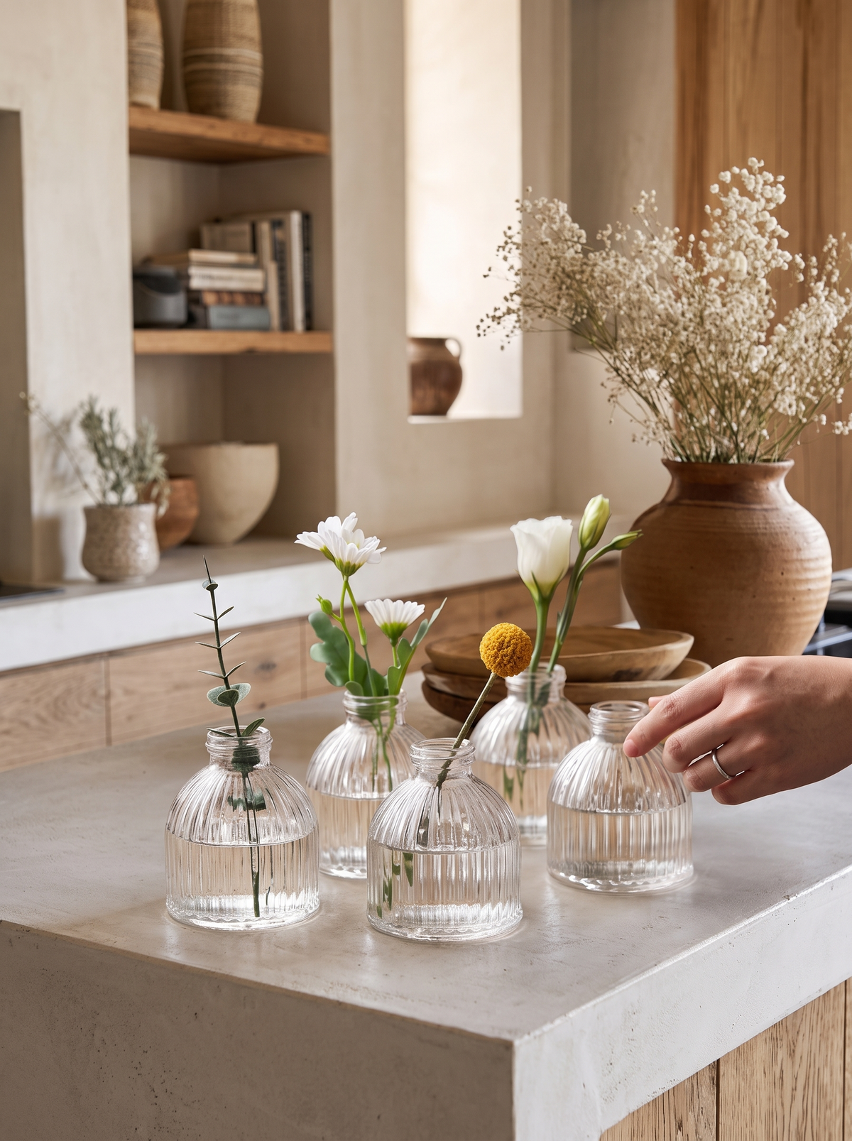 Glass Bud Vase Set lifestyle 1