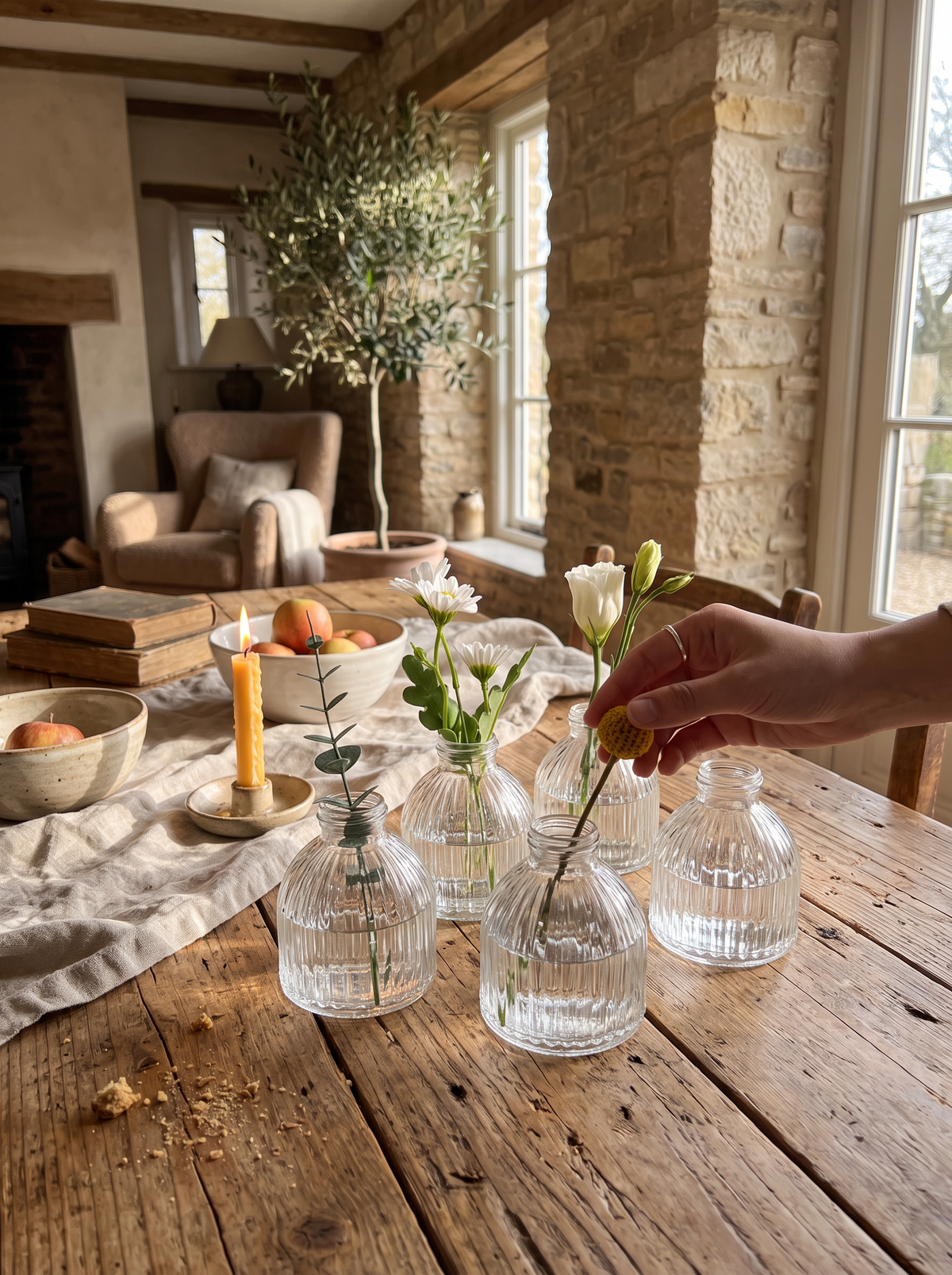 Glass Bud Vase Set lifestyle 2