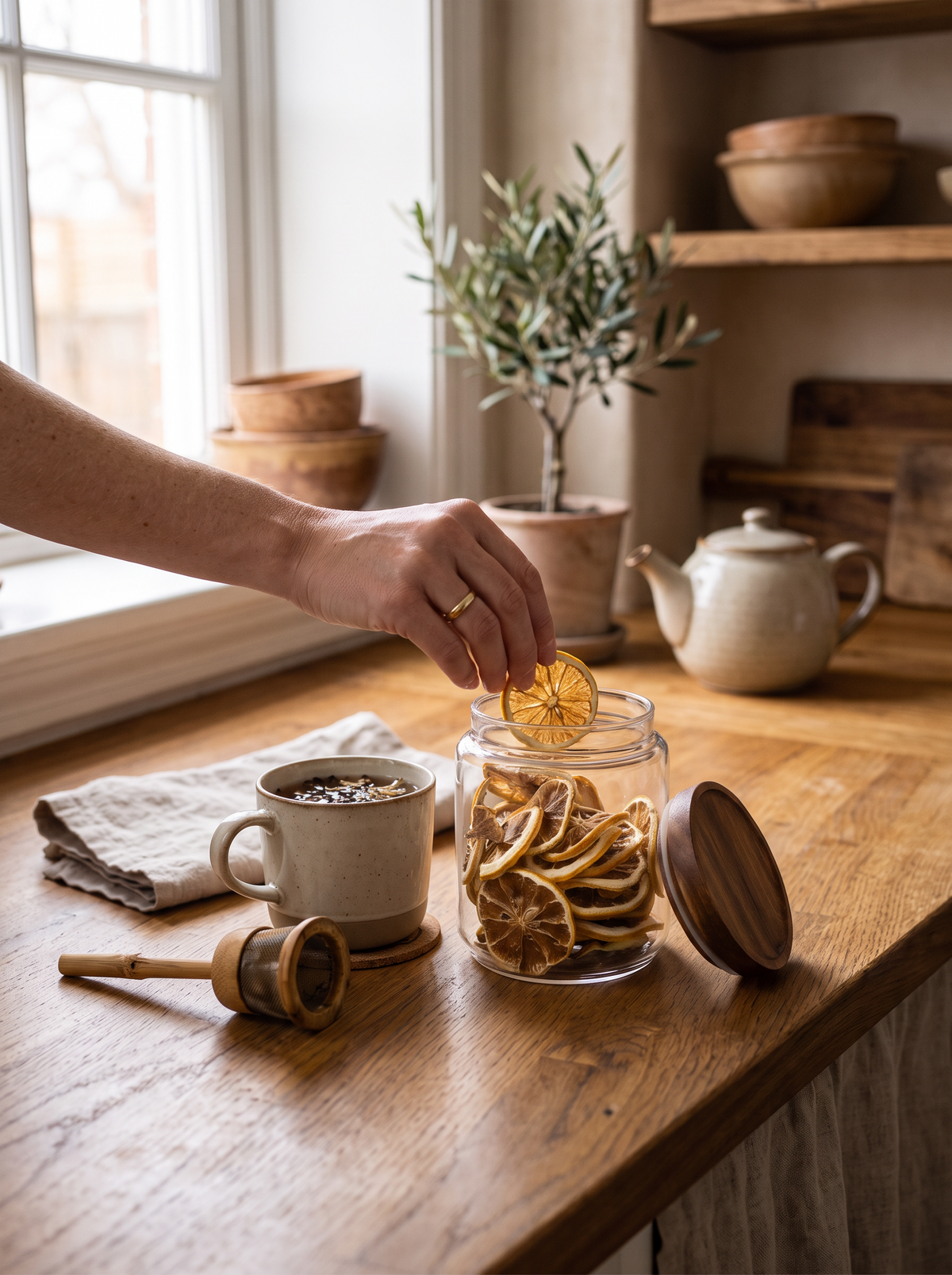 Airtight Glass Canister with Wood Lid lifestyle 2