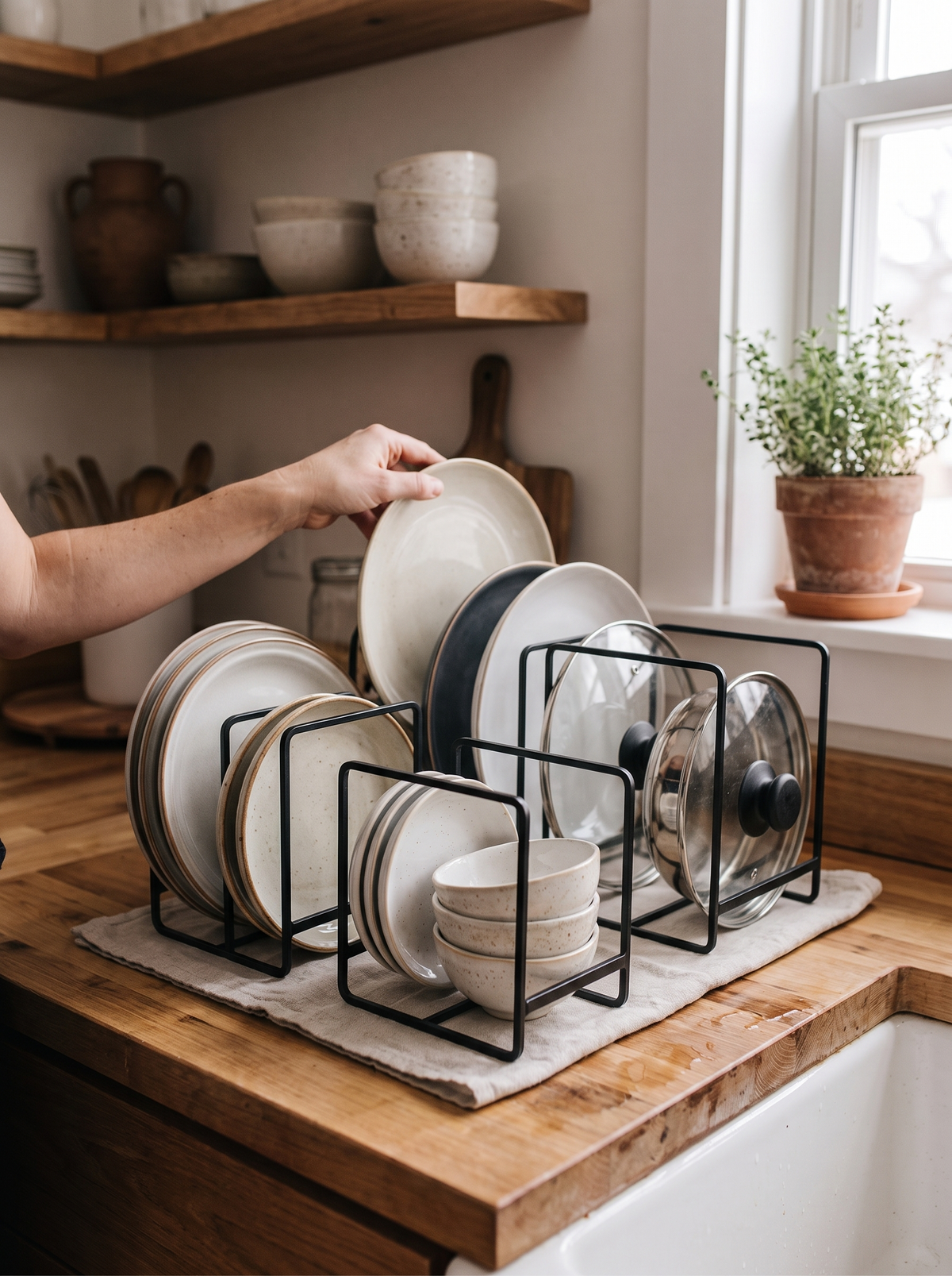 Kitchen Cabinet Plate Drying Rack lifestyle 1
