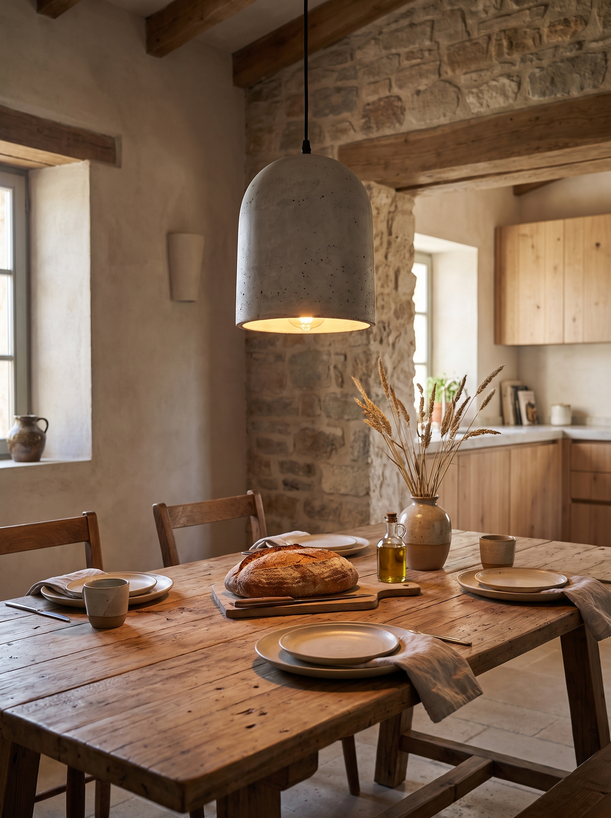 Rustic Cement Pendant Light lifestyle 1