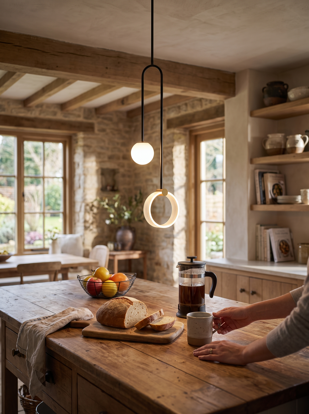 Art Deco Gold LED Pendant Light lifestyle 1