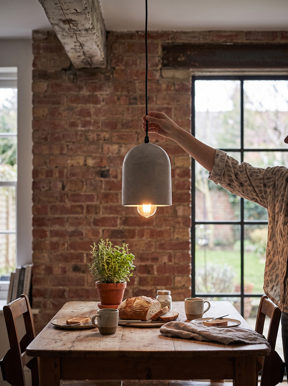 Rustic Cement Pendant Light lifestyle 3