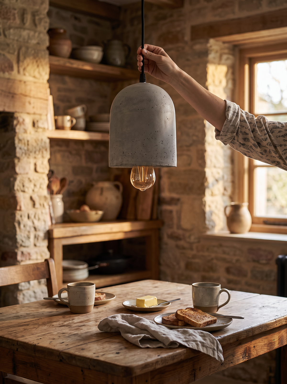 Rustic Cement Pendant Light lifestyle 2