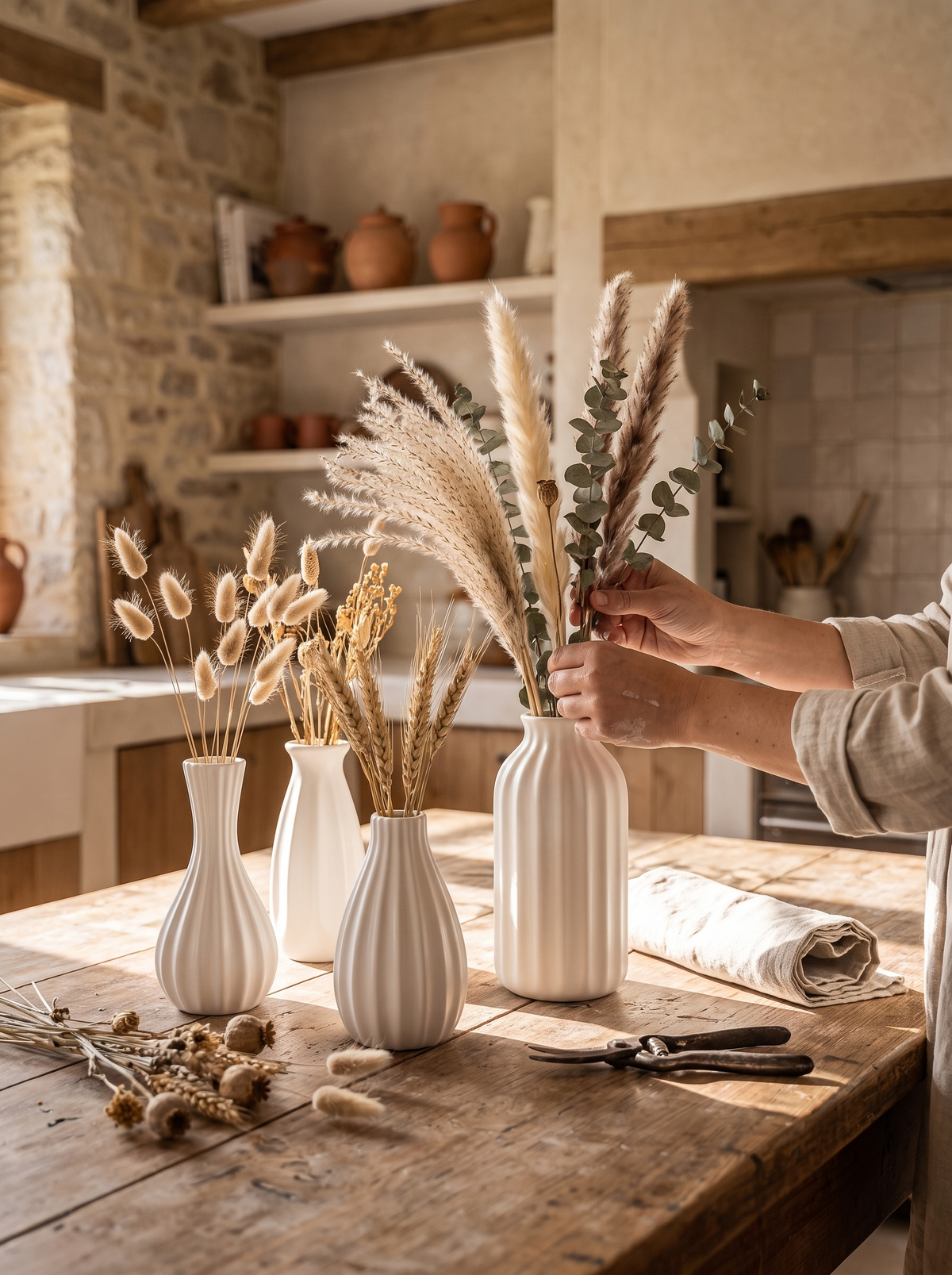 Small White Ceramic Bud Vases lifestyle 2