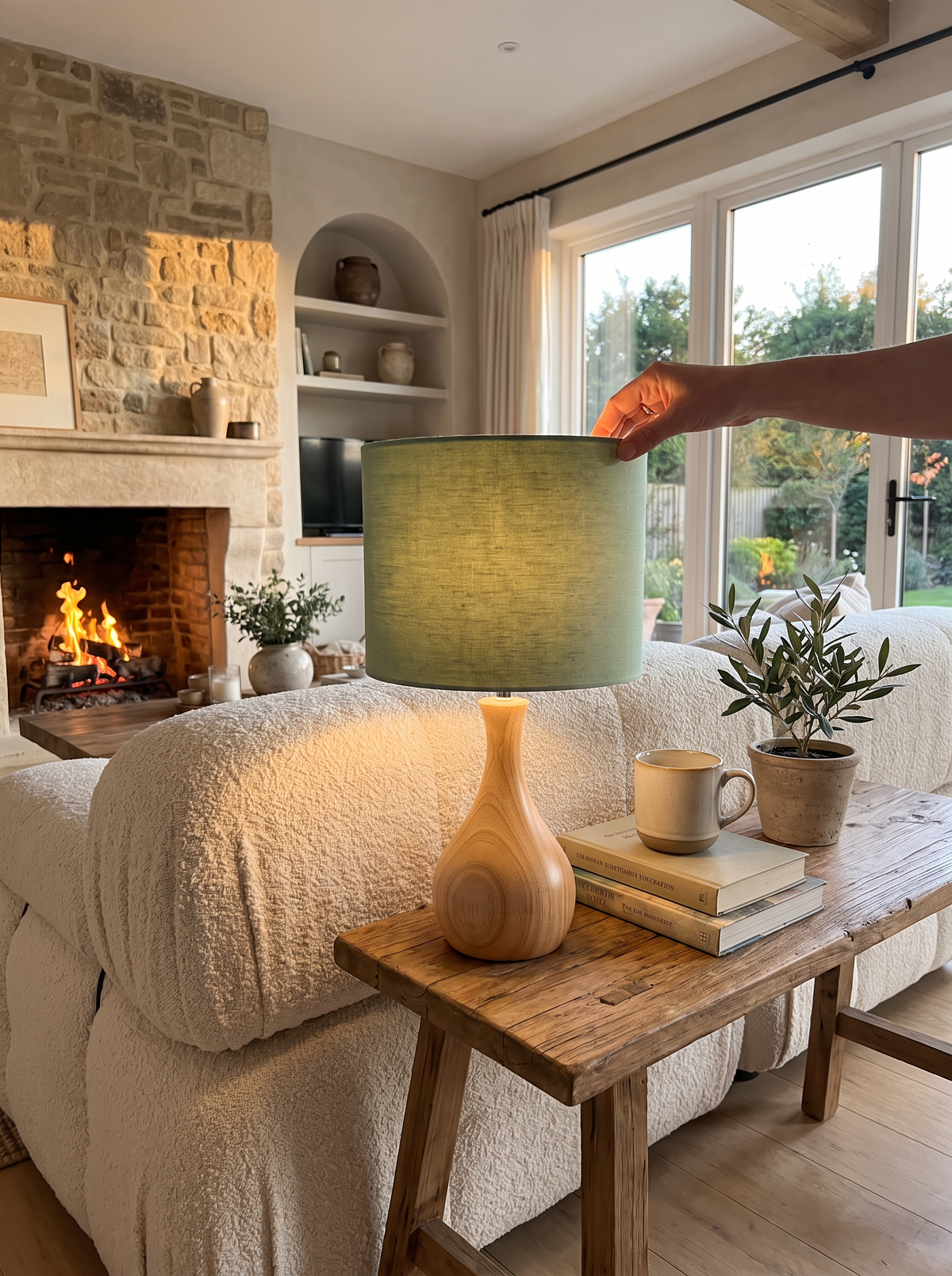 Sage Green Wood Table Lamps lifestyle 3