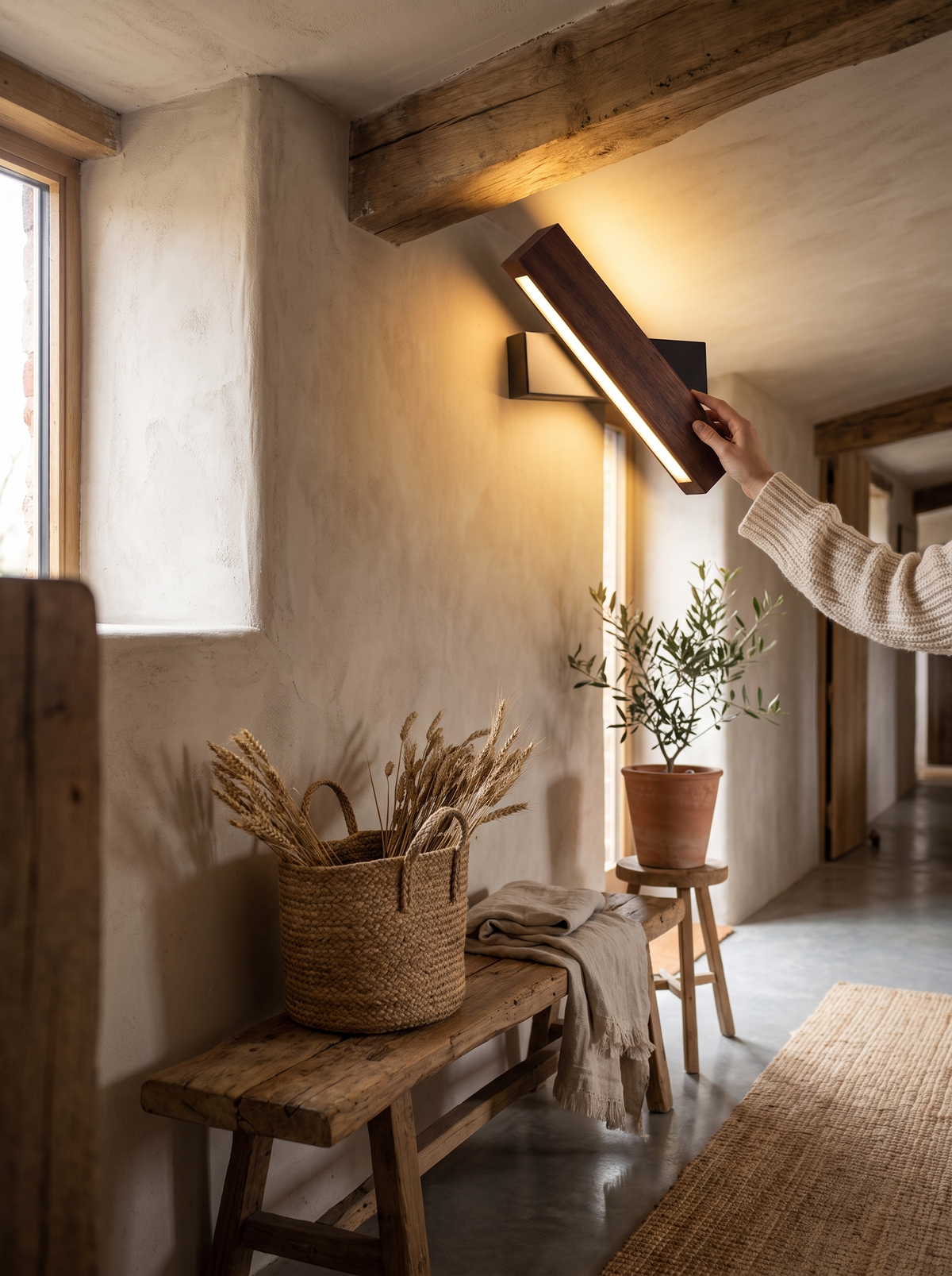 Adjustable Wooden LED Wall Lamp lifestyle 2
