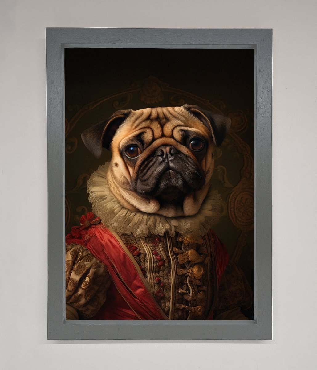Renaissance Pugs Framed Poster
