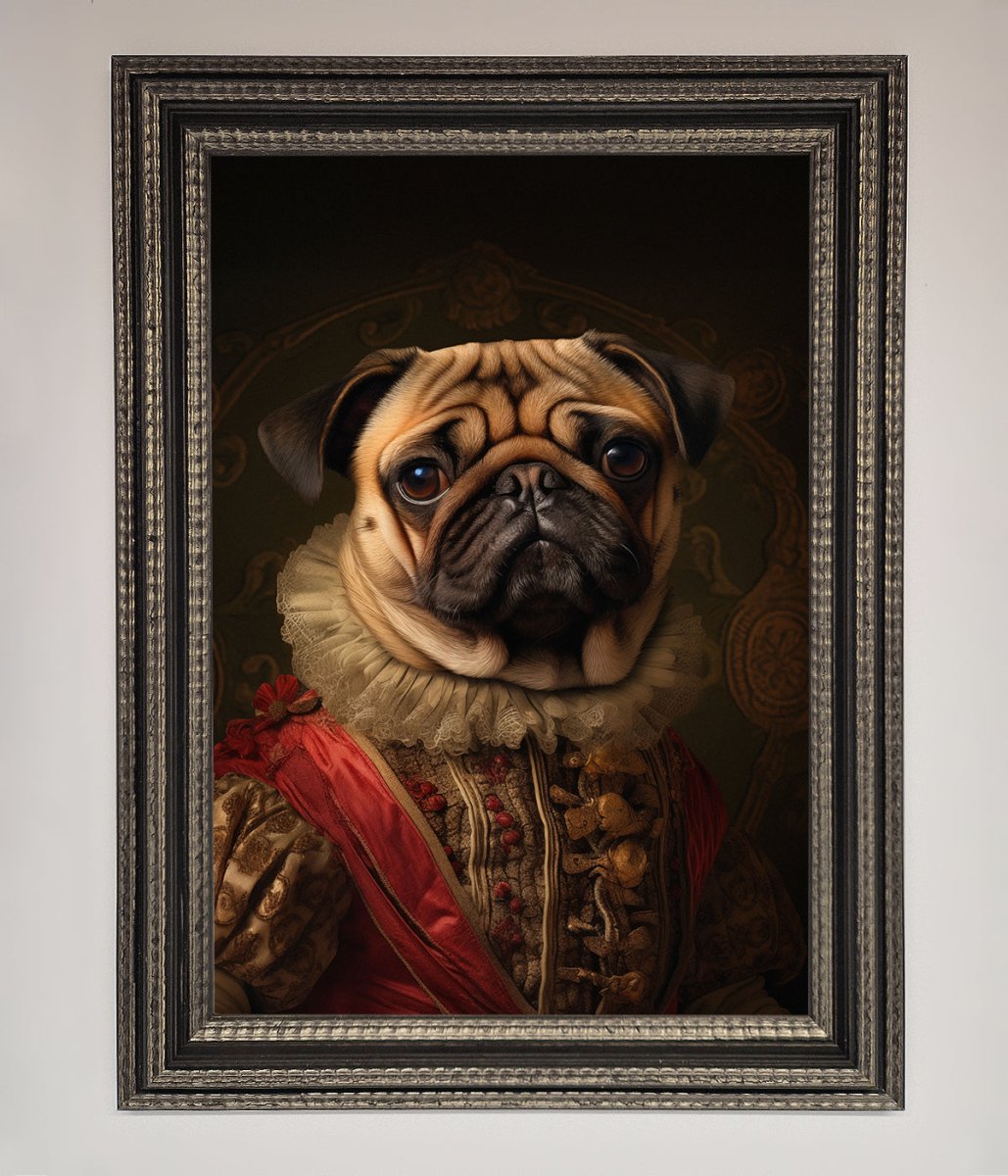 Renaissance Pugs Framed Poster